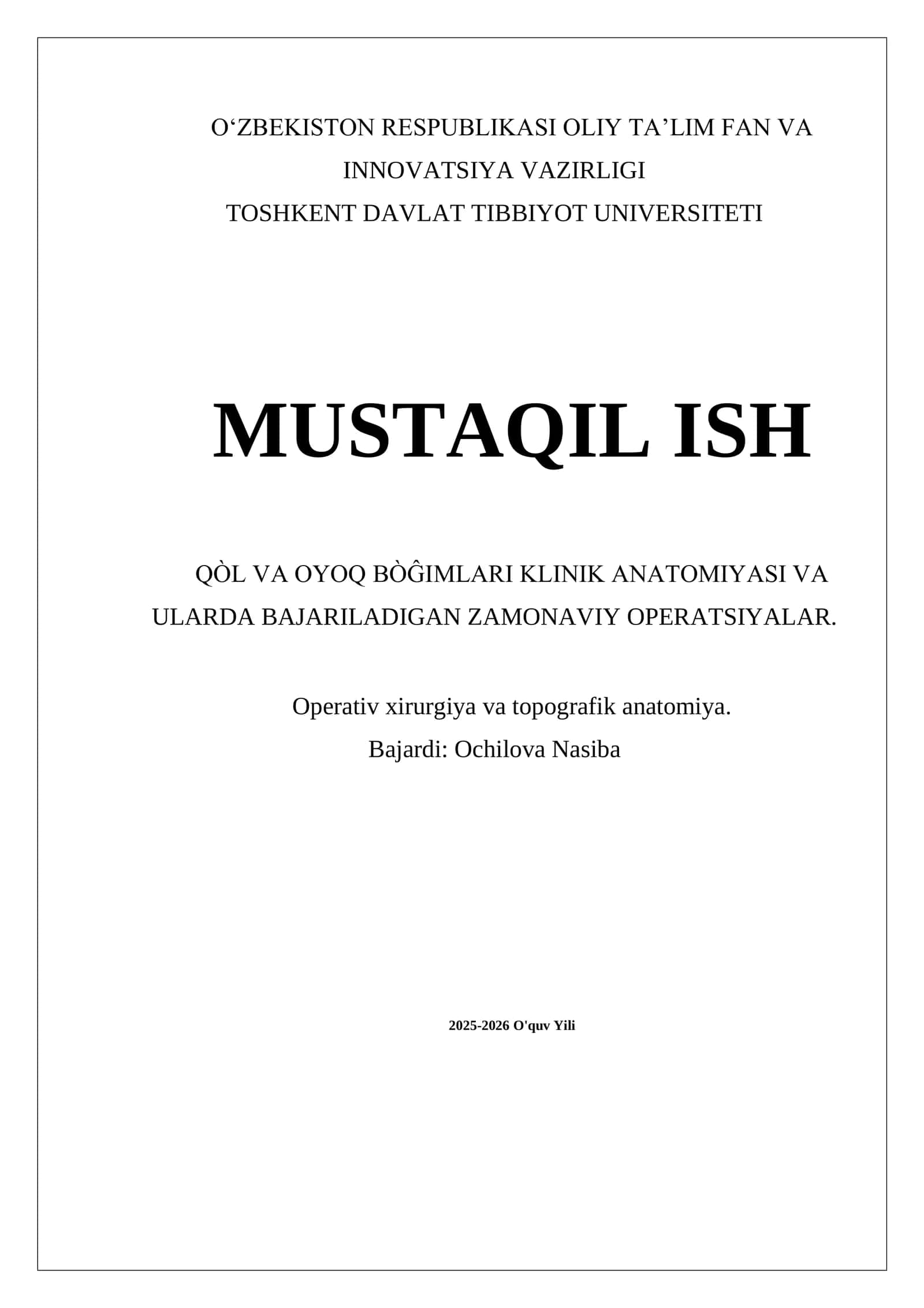 Qo‘l va oyoq bo‘g‘imlarining klinik anatomik asoslari 1