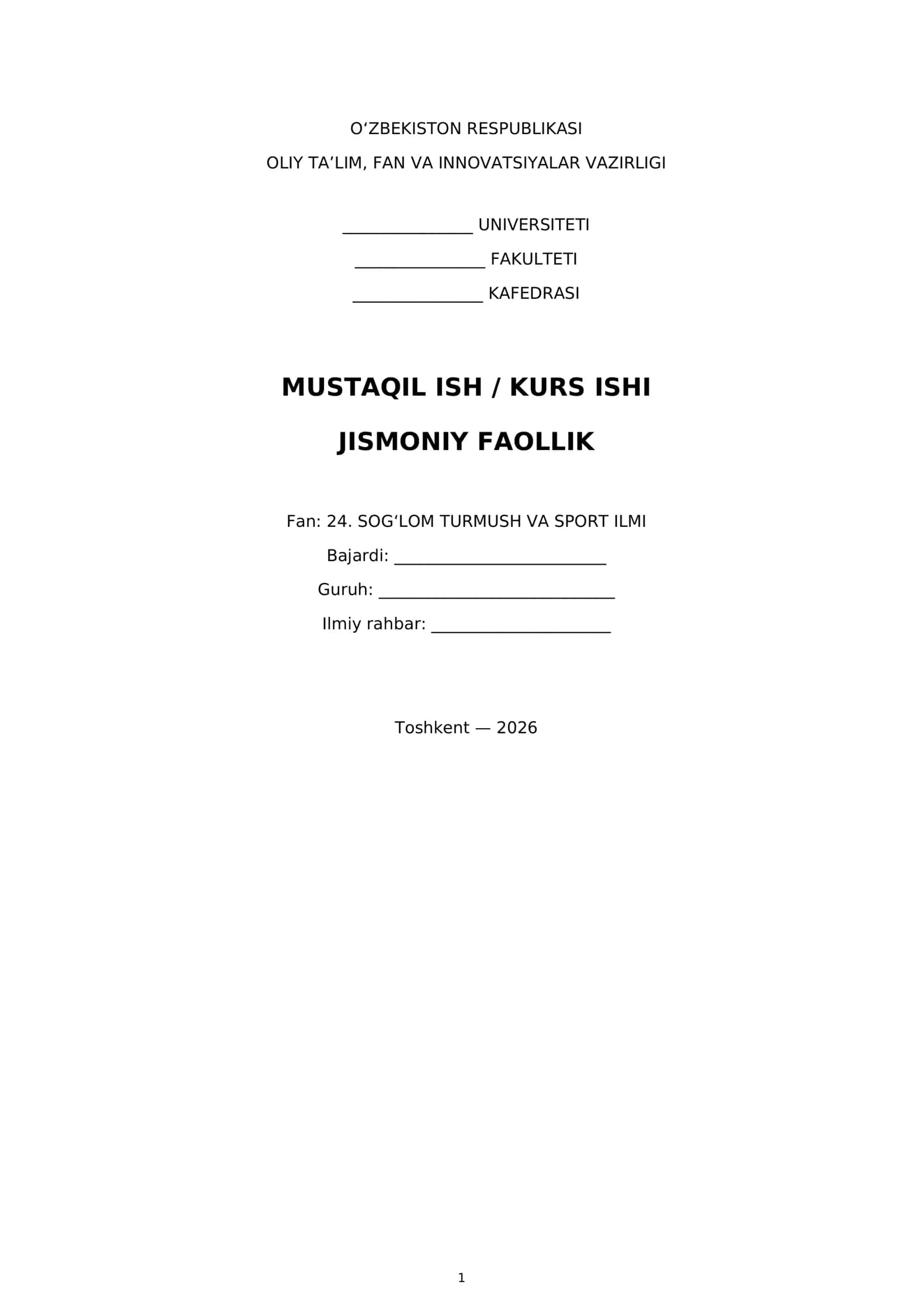 Jismoniy faollik 1