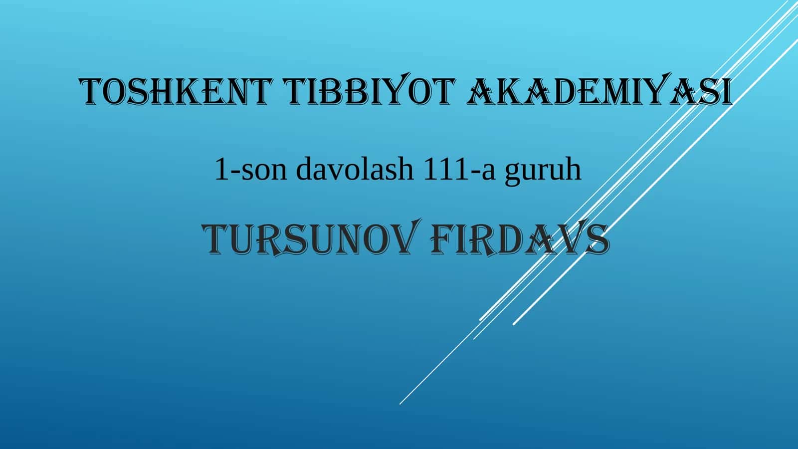 “Tib qonunlari”asarining olamshumul ahamiyati 1