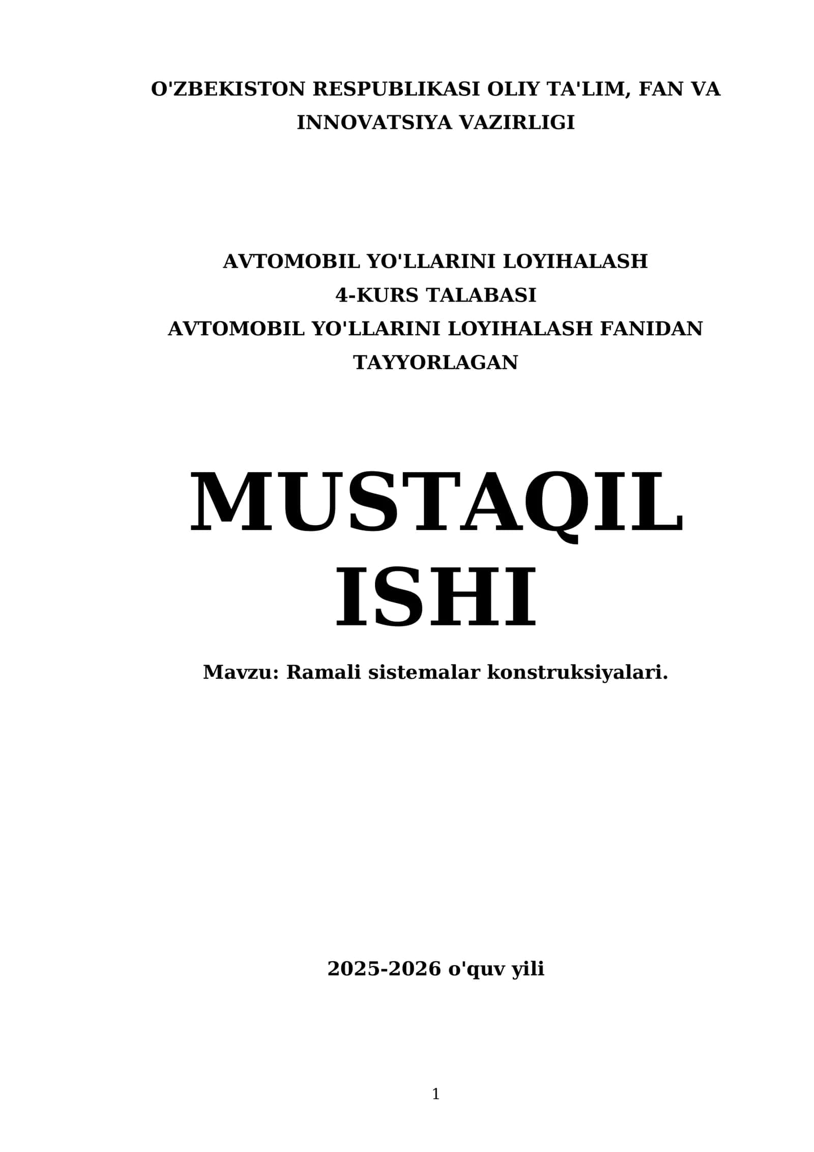 Ramali sistemalar konstruksiyalari 1