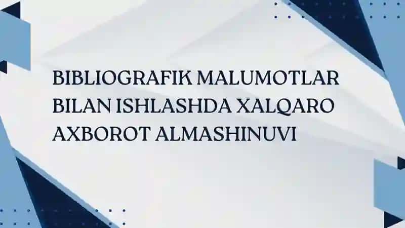 Bibliografik Ma'lumotlar 1