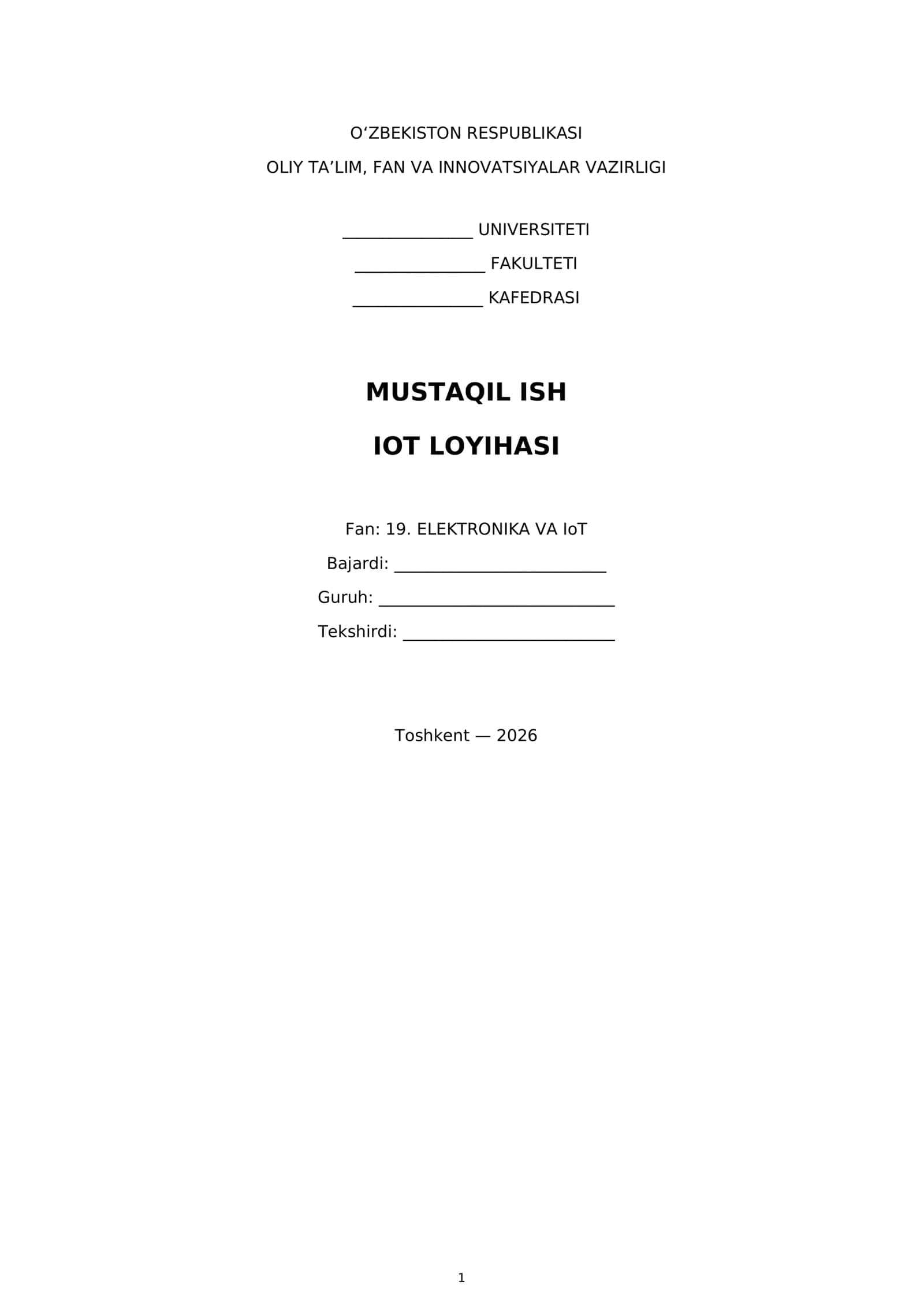 MUSTAQIL ISH IOT LOYIHASI 1