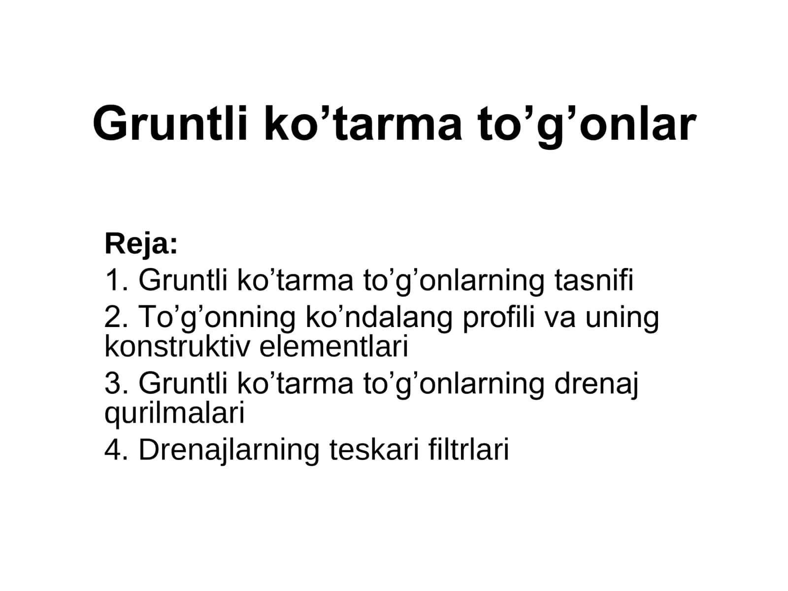 Gruntli ko’tarma to’g’onlar 1