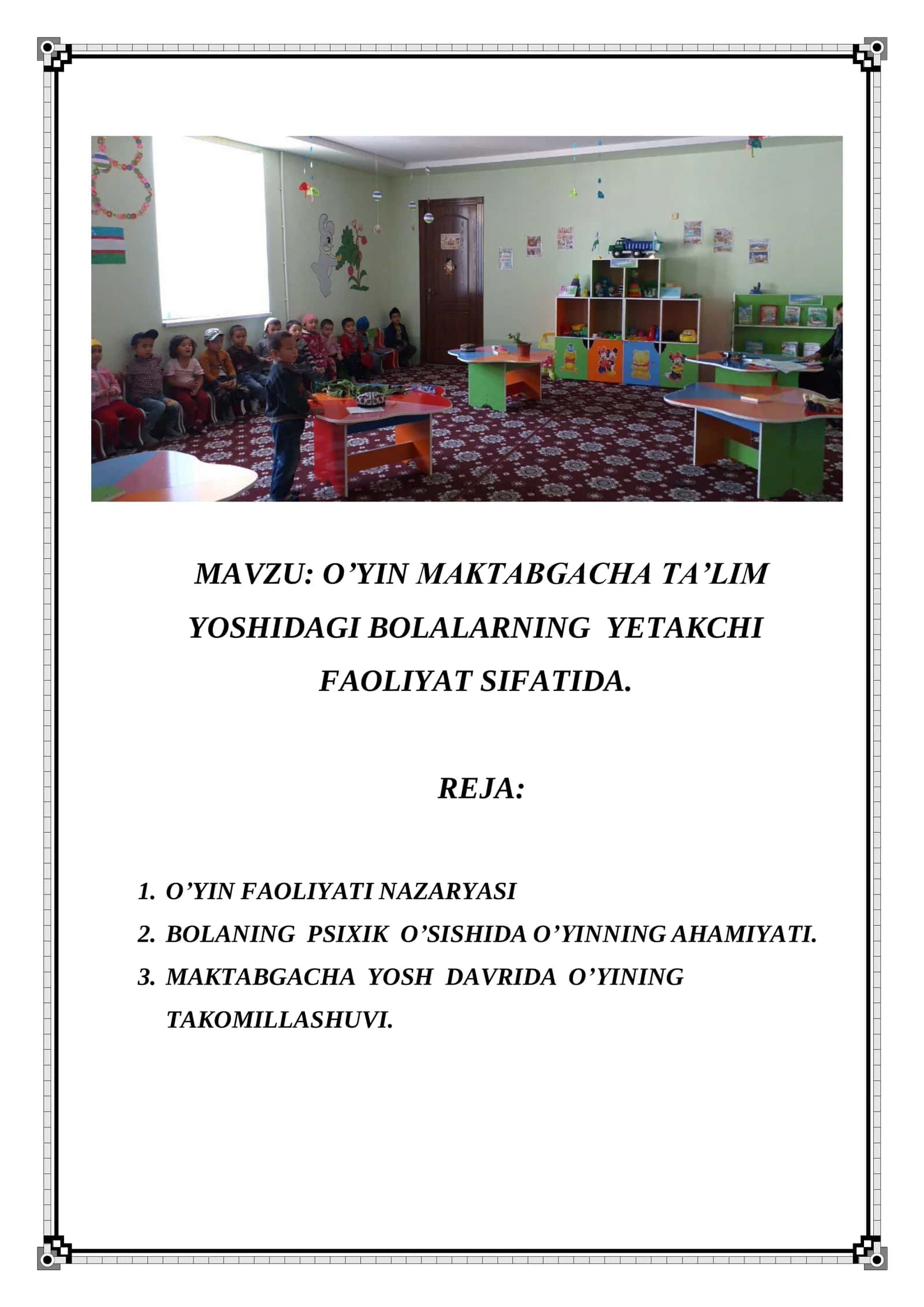 O’YIN MAKTABGACHA TA’LIM 1
