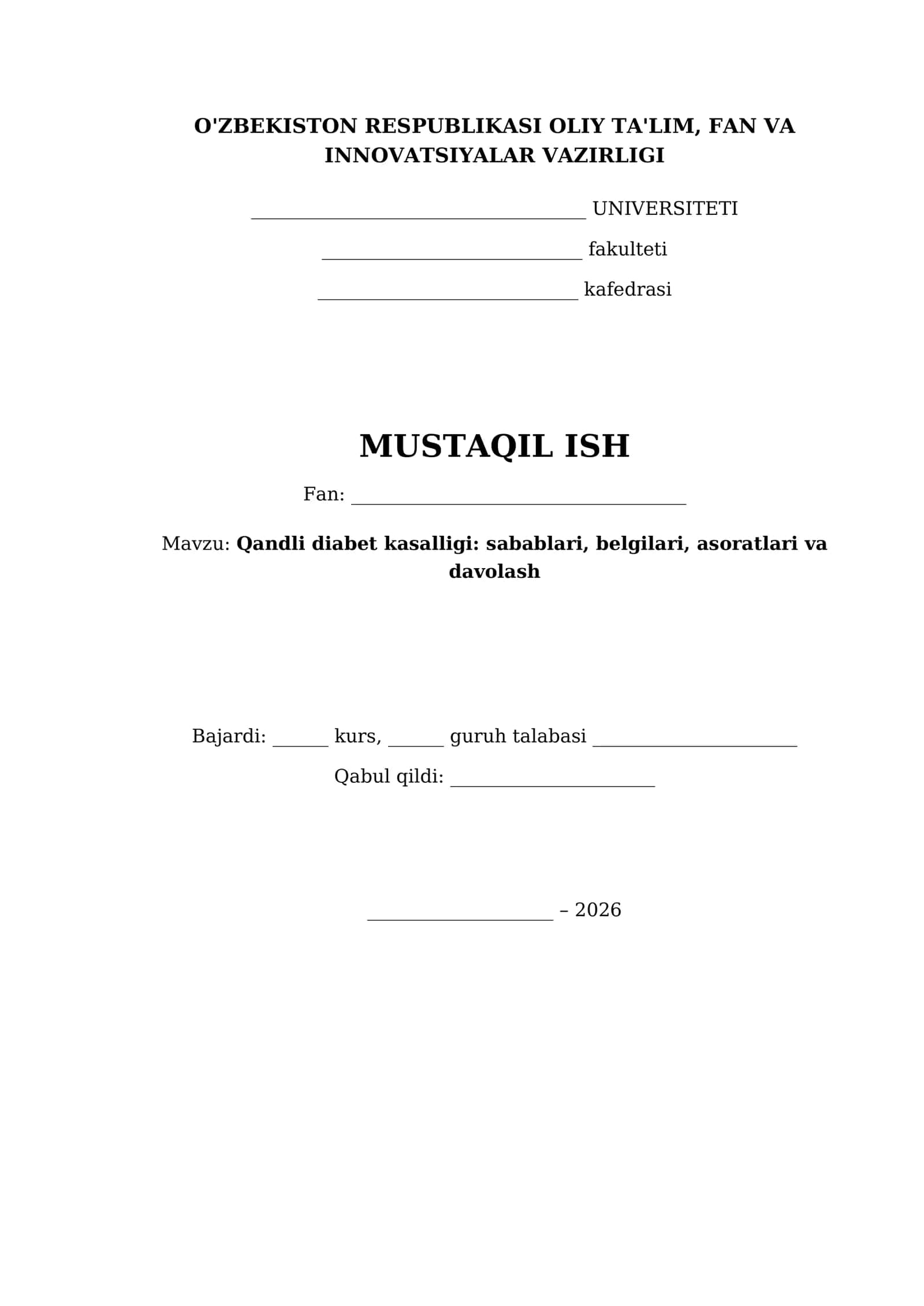 Qandli diabet kasalligi: sabablari, belgilari, asoratlari va davolash 1
