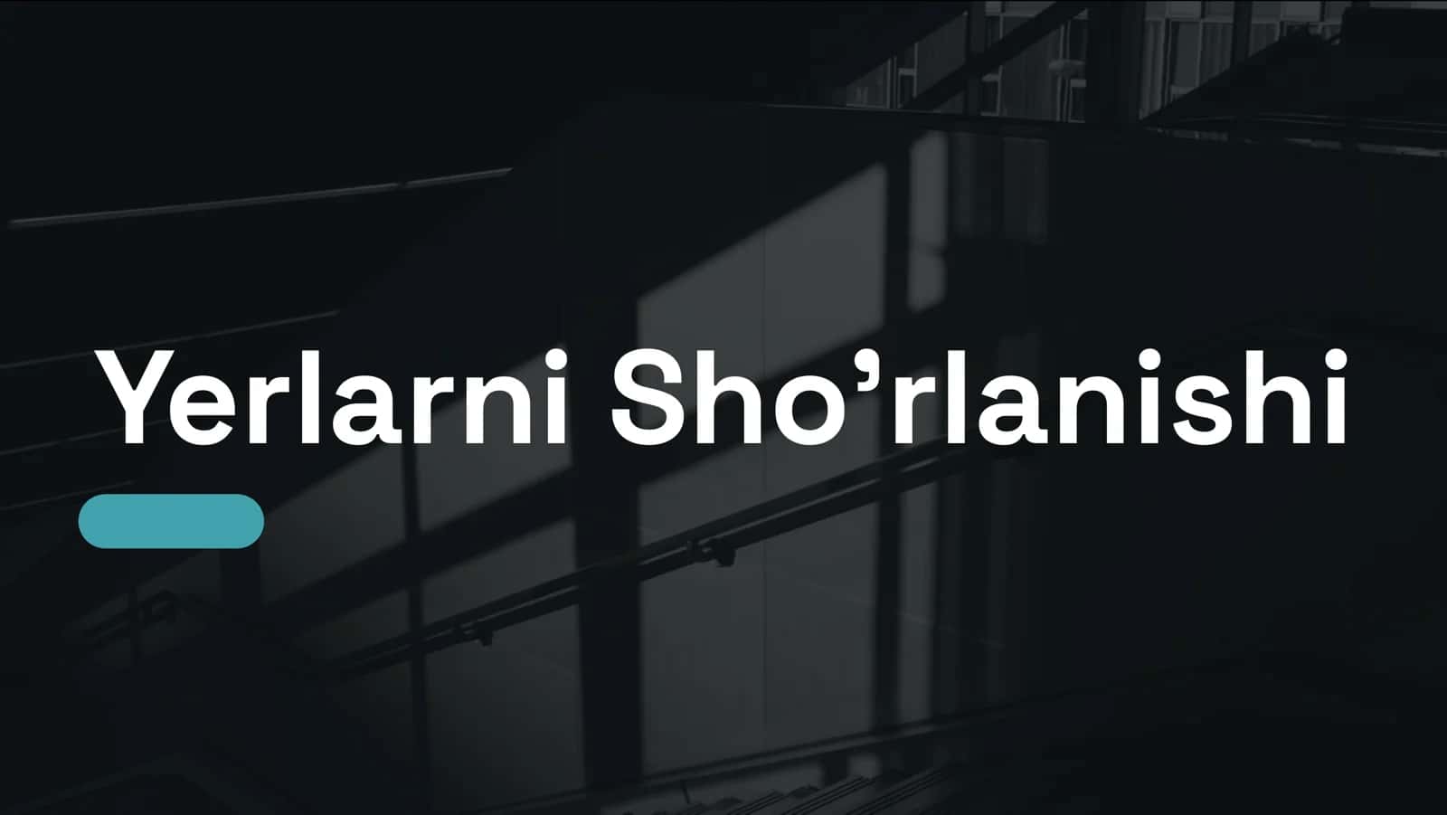 Yerlarni Sho'rlanishi 1