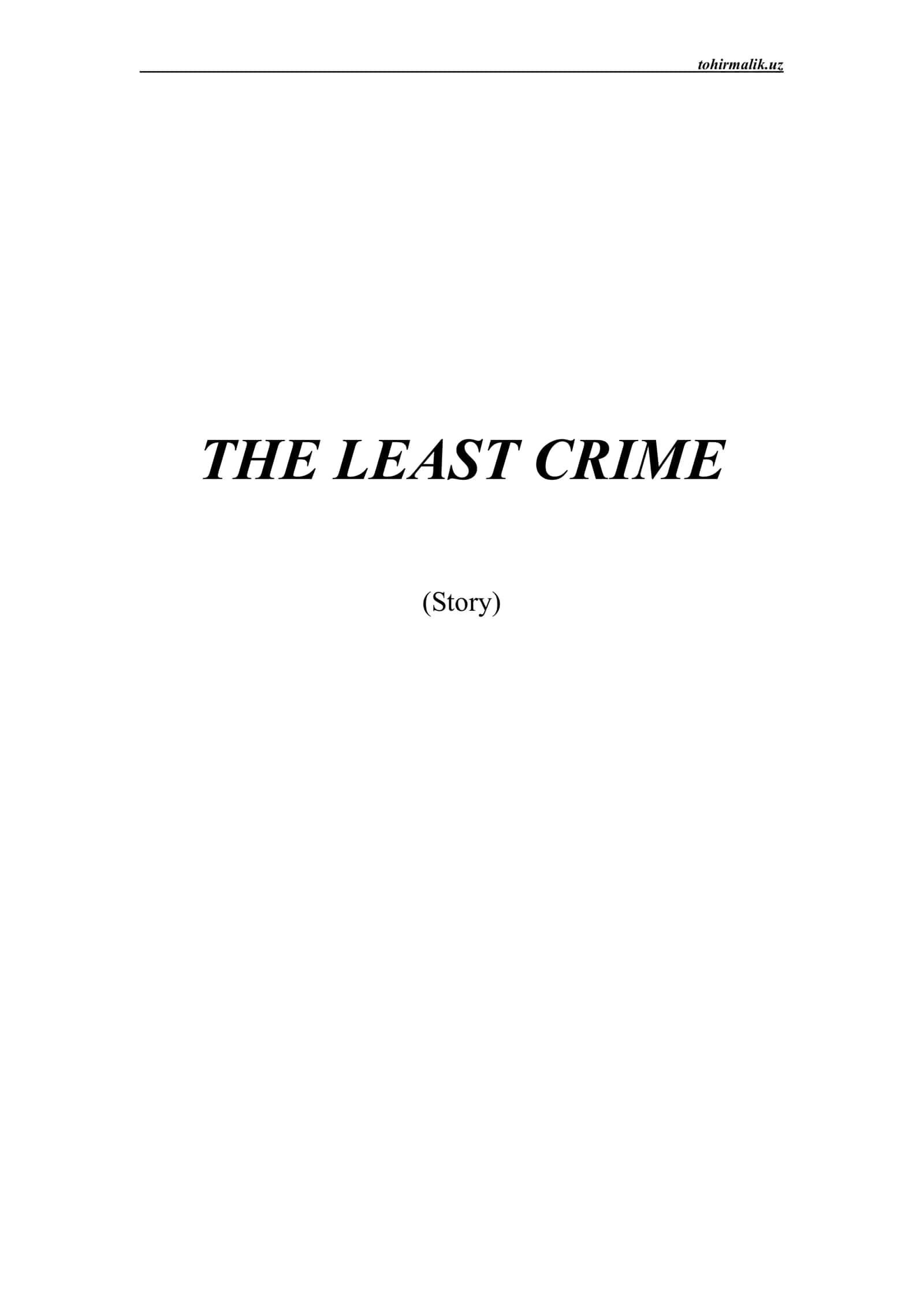 THE LEAST CRIME 1