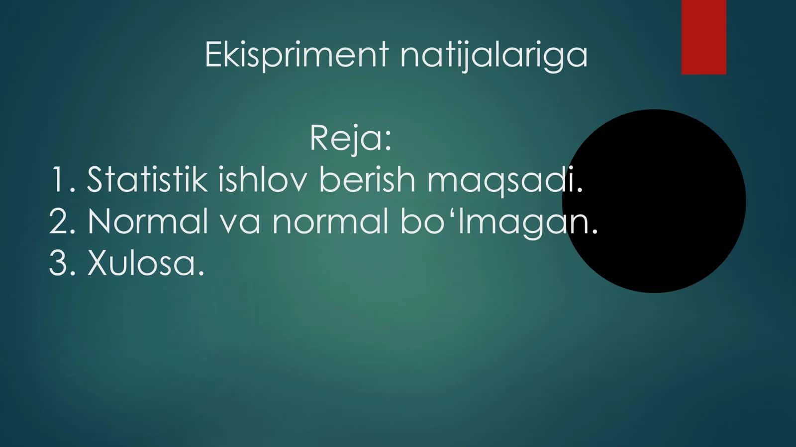 Ekispriment natijalariga 1