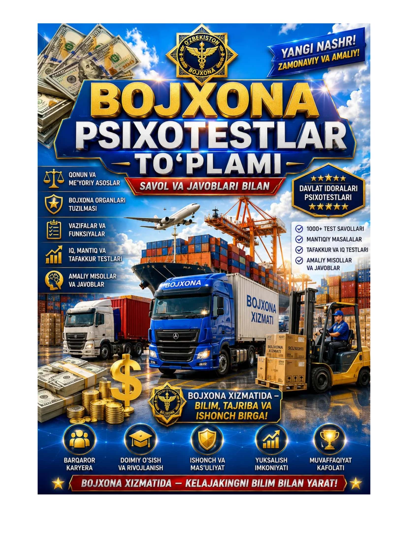 Bojxona qo'mitasiga ishga kirish uchun test savol javoblar toplami 1