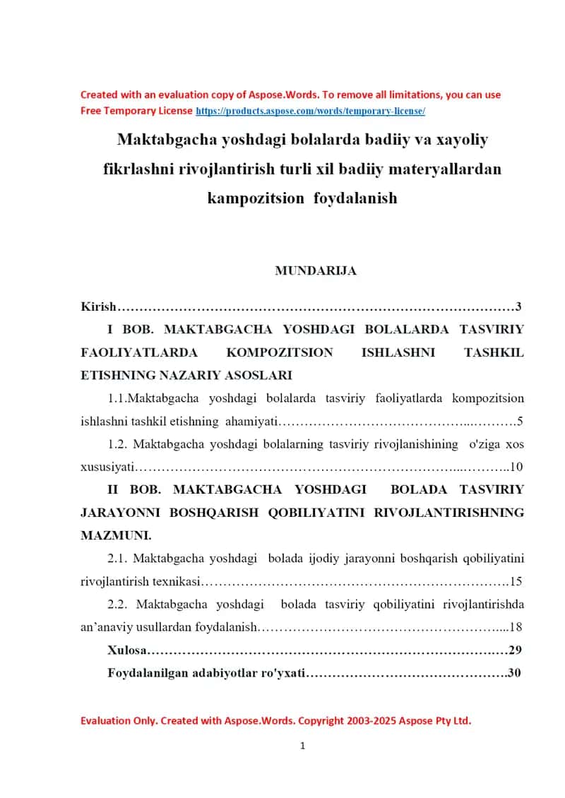 Maktabgacha yoshdagi bolalarda badiiy va xayoliy fikrlashni rivojlantirishda turli xil badiiy materiallardan kompozitsion foydalanish 1