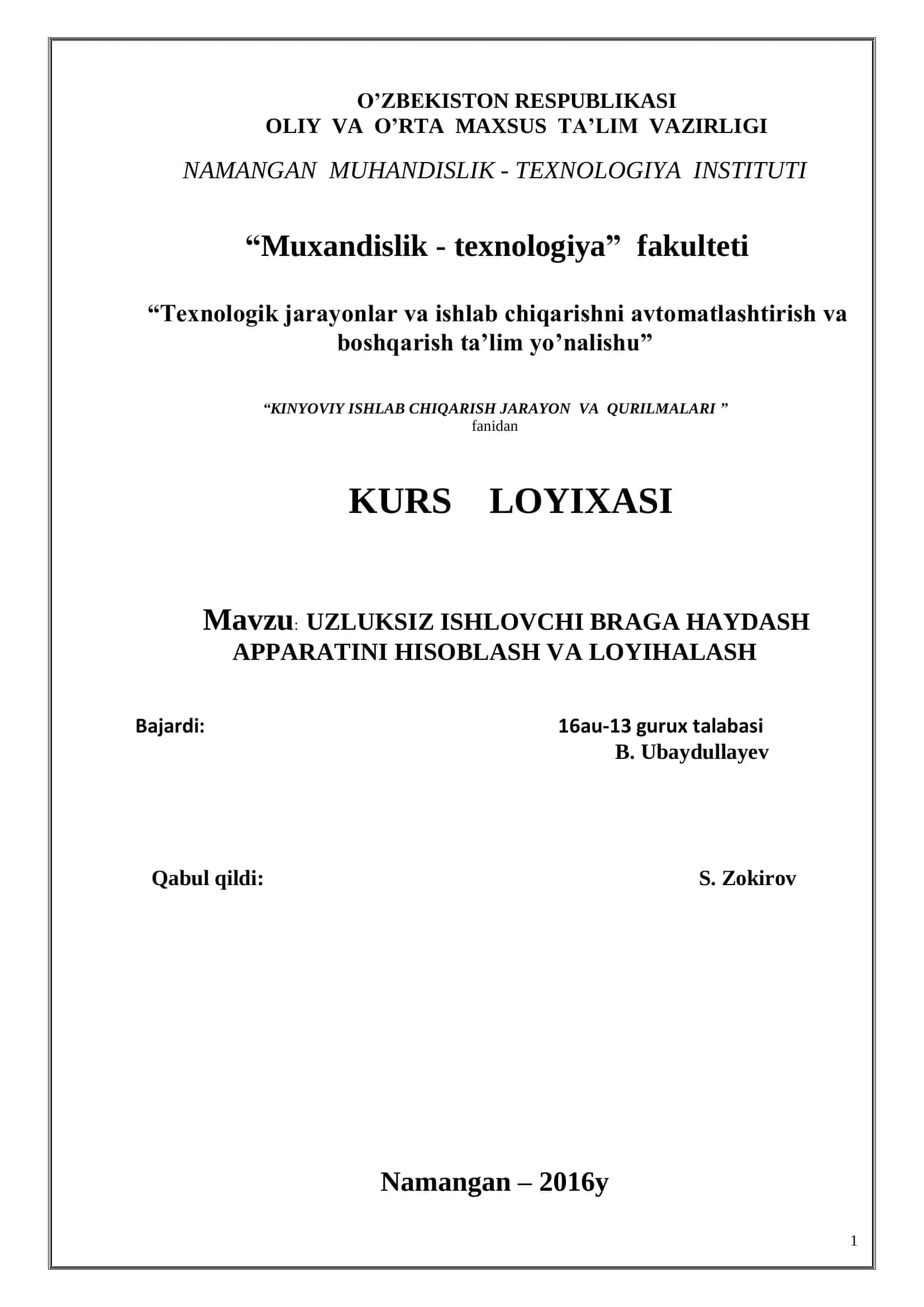 KINYOVIY ISHLAB CHIQARISH JARAYON VA QURILMALARI 1