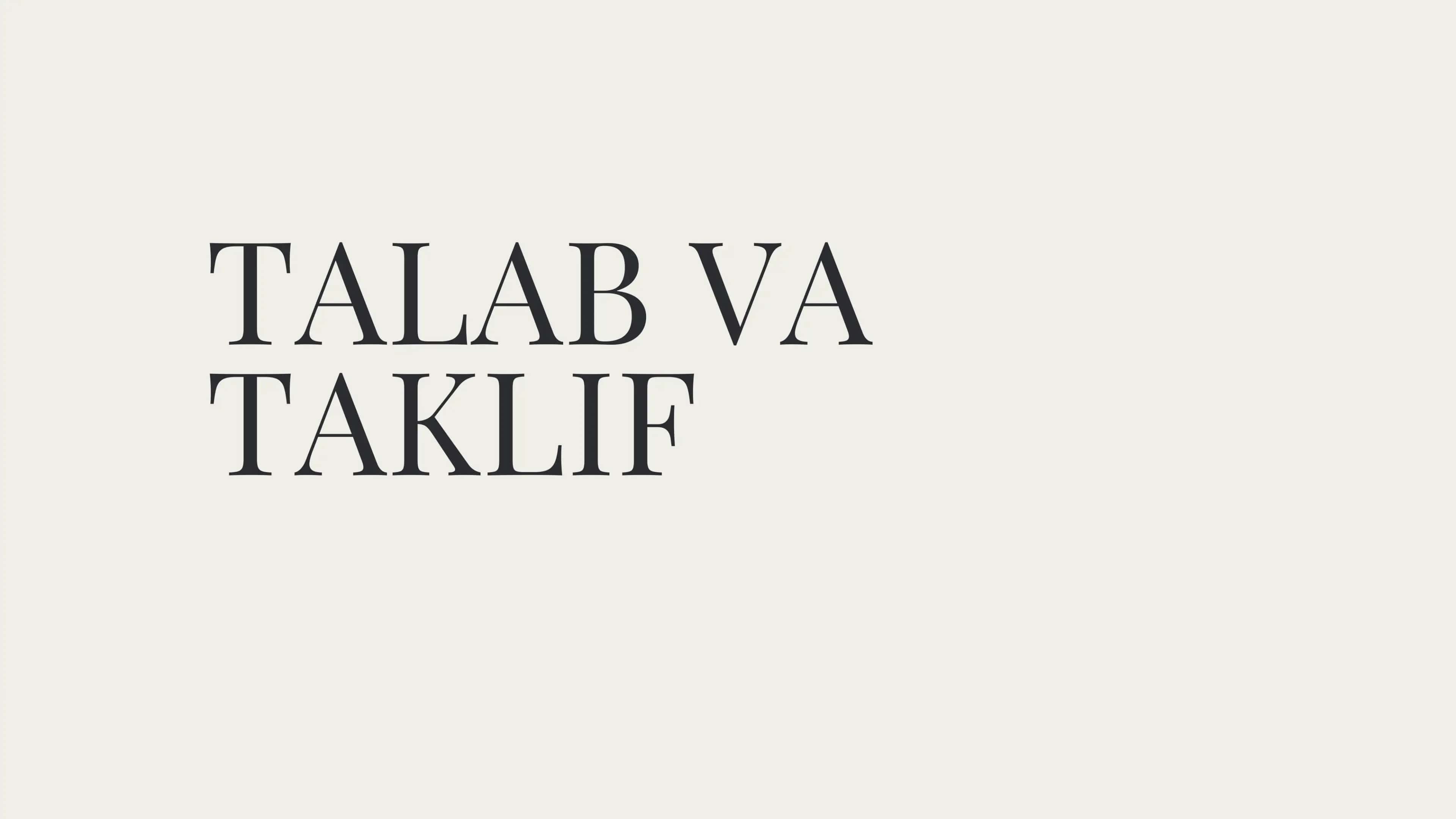 Talab va taklif 1