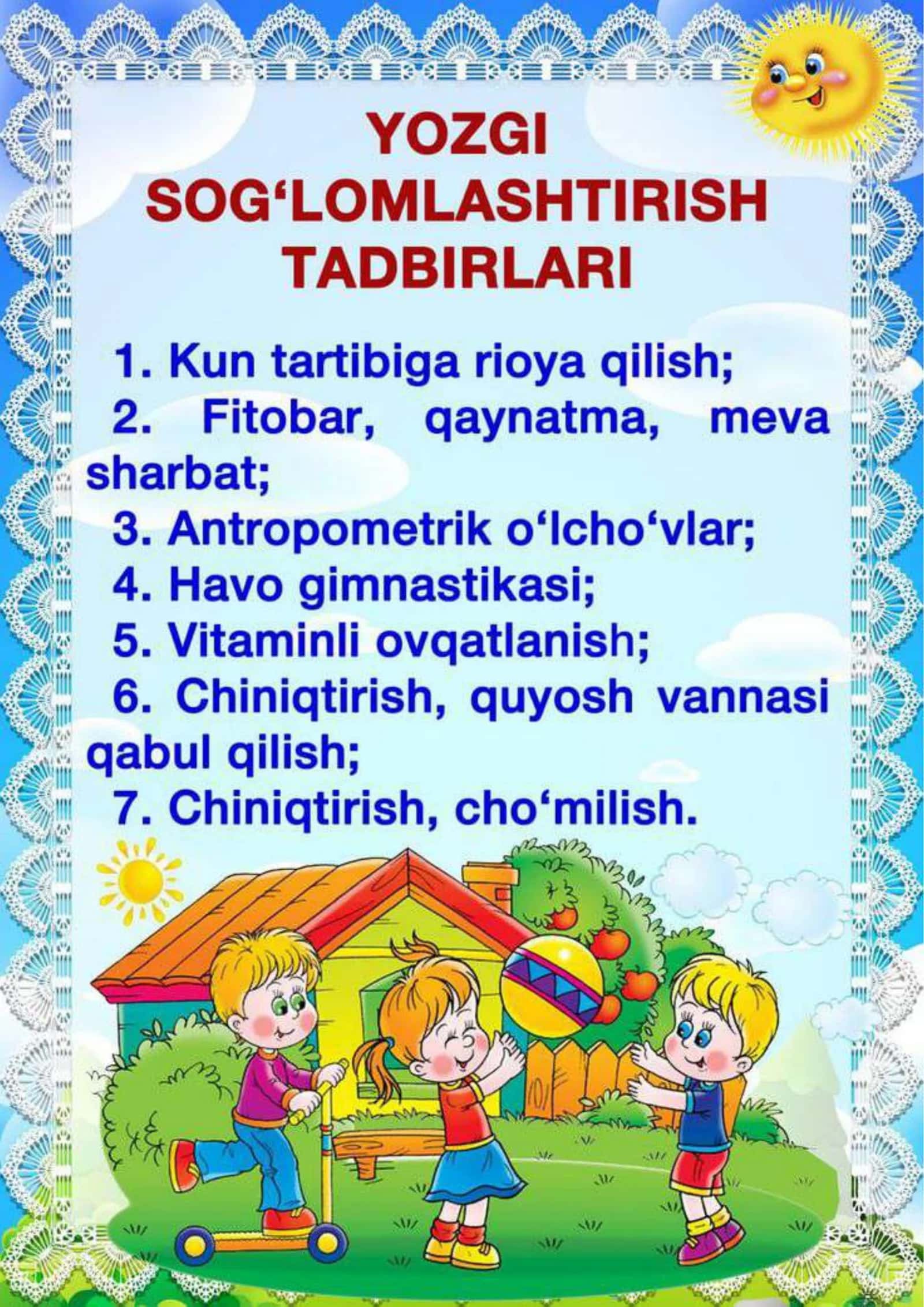 Yozgi sog'lomlashtirish tadbirlari 1