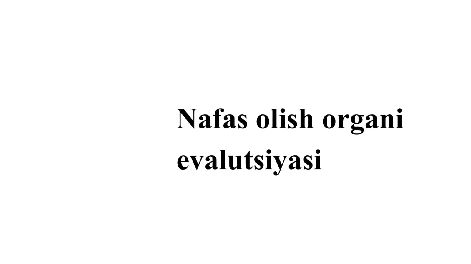 Nafas olish organi 1