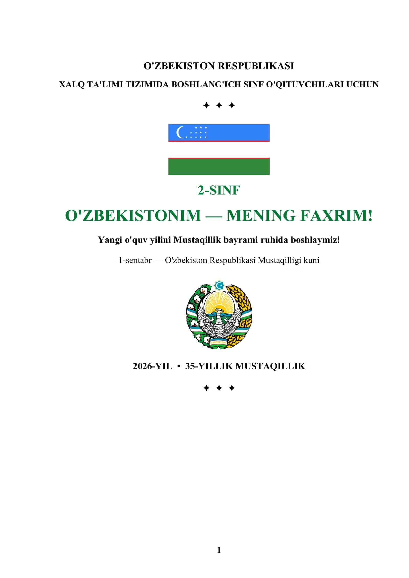 2-SINF DARS ISHLANMASI MUSTAQILLIK BAYRAMIGA 1