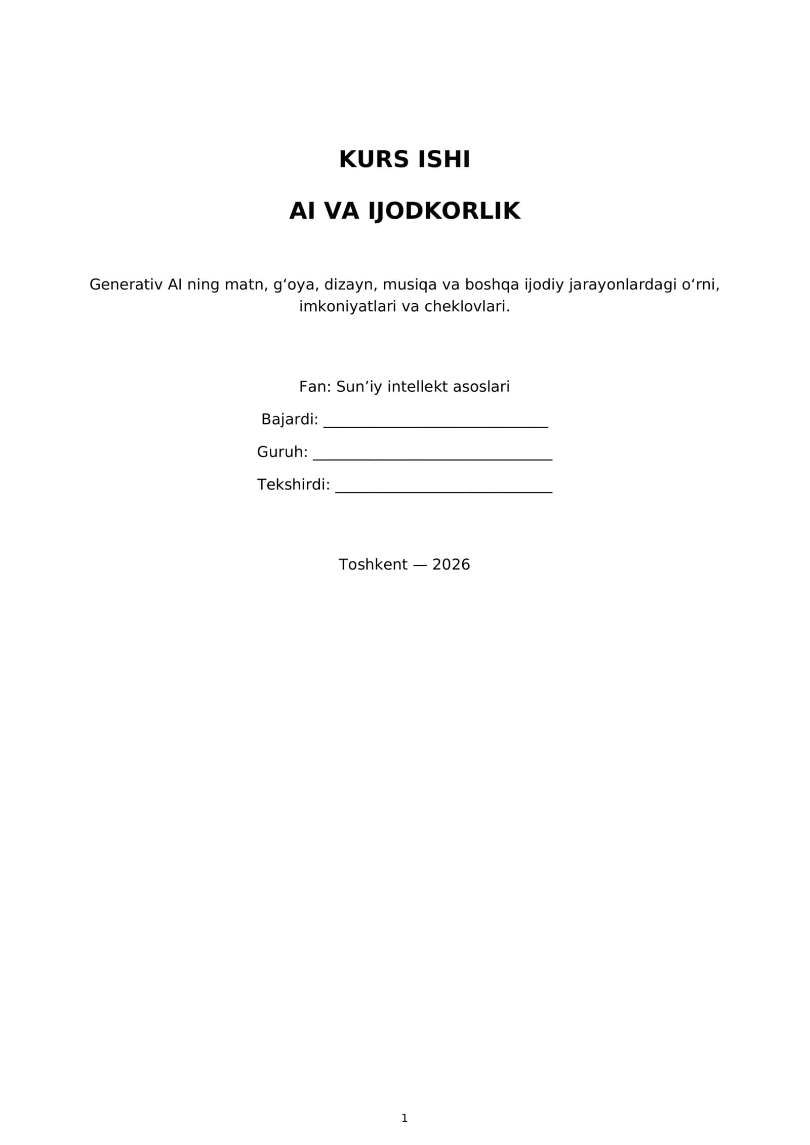 AI va Ijodkorlik 1