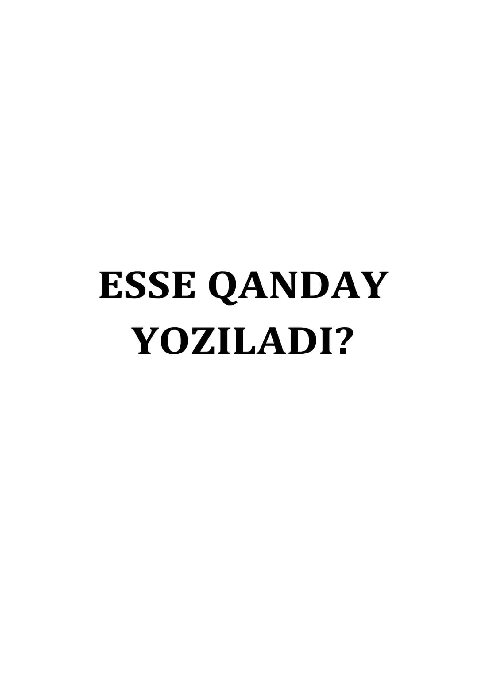 Esse qanday yoziladi? 1