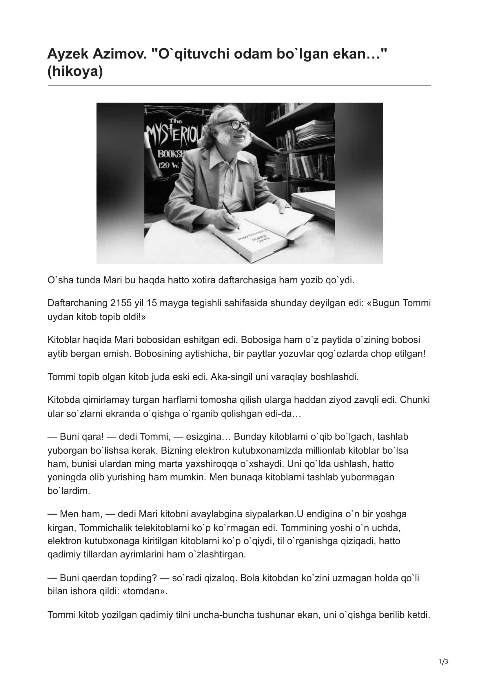 O‘qituvchi odam bo‘lgan ekan… 1