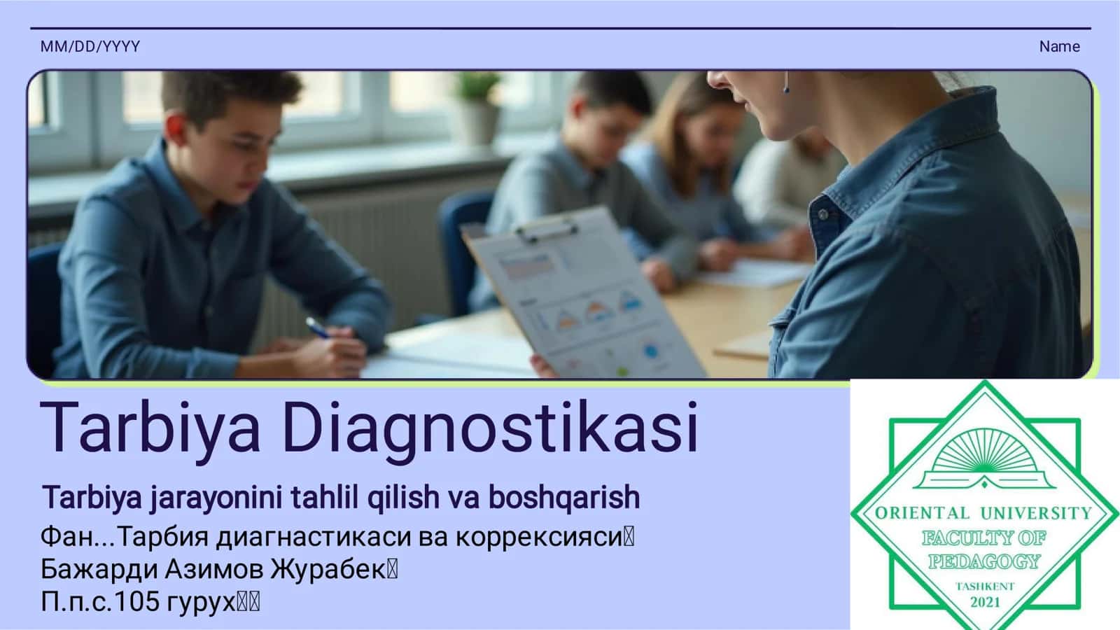 Tarbiya Diagnostikasi 1