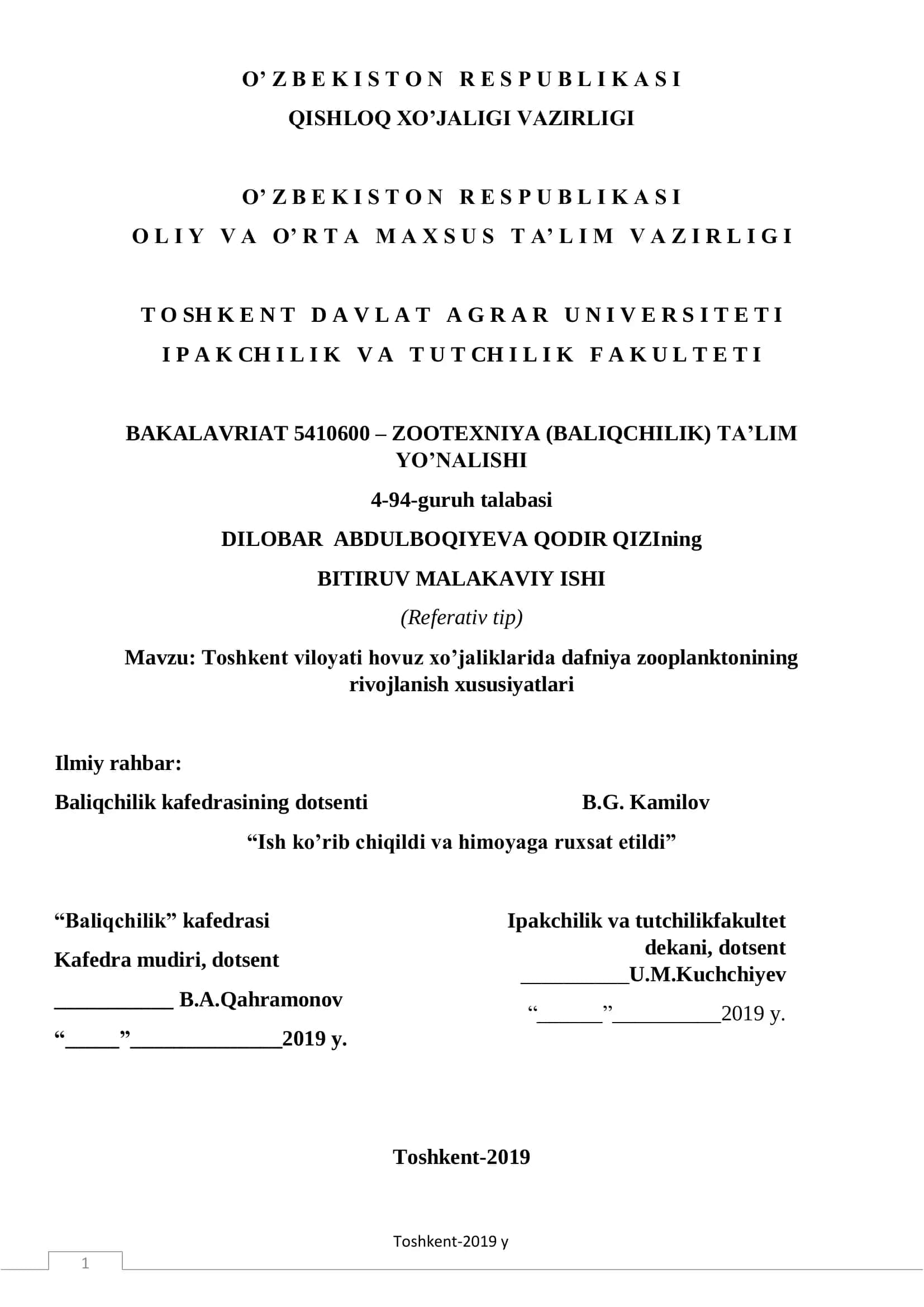 Yoritish malaka bilan bitiruv malakasi 1