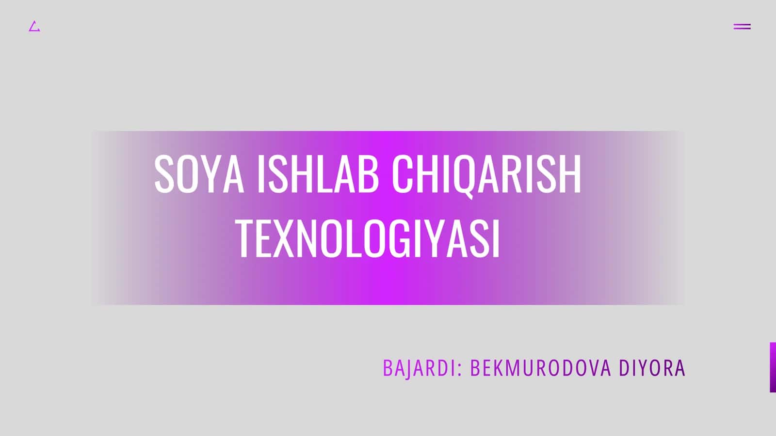 SOYA ISHLAB CHIQARISH TEXNOLOGIYASI 1