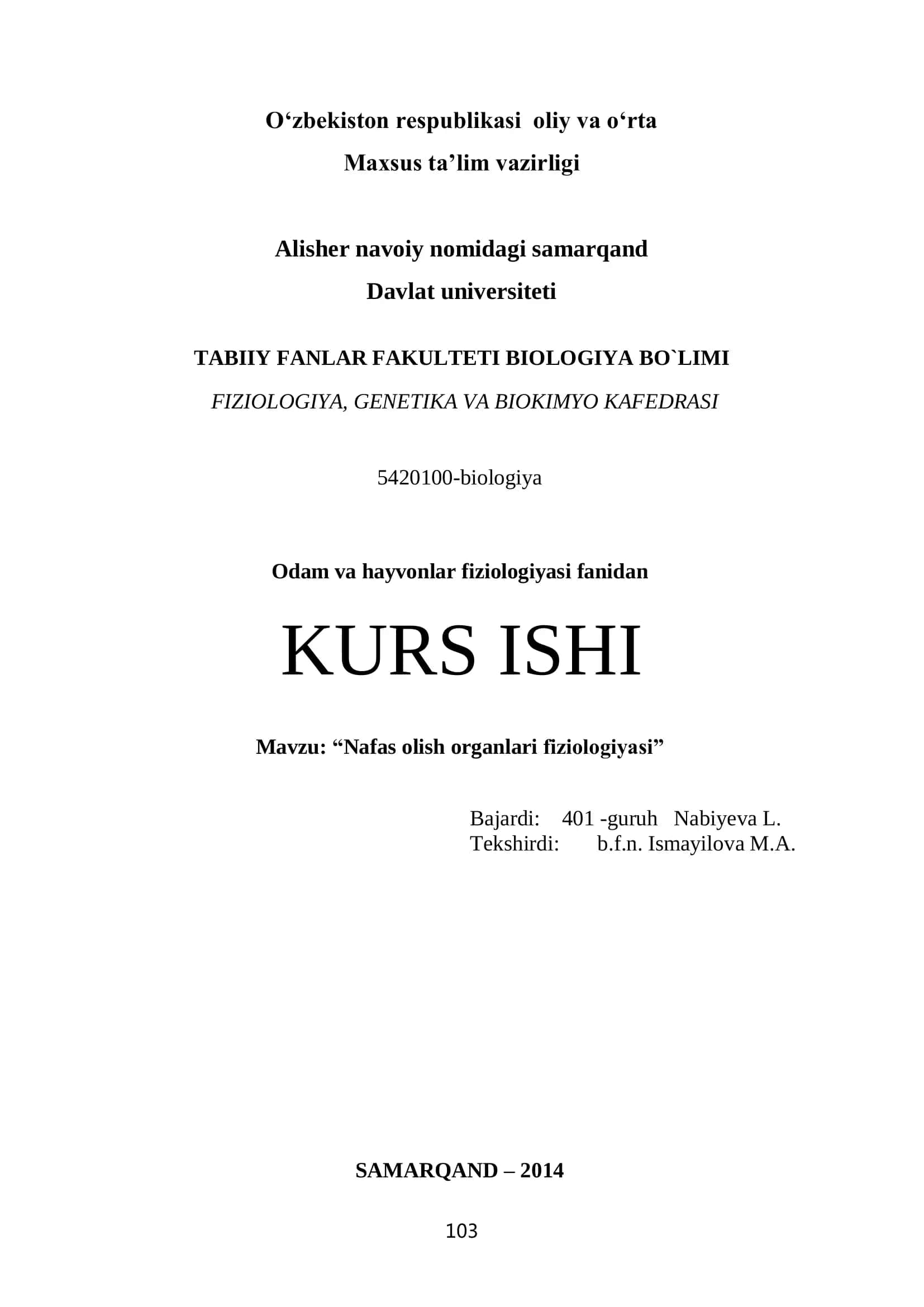 Nafas olish organlari fiziologiyasi 1