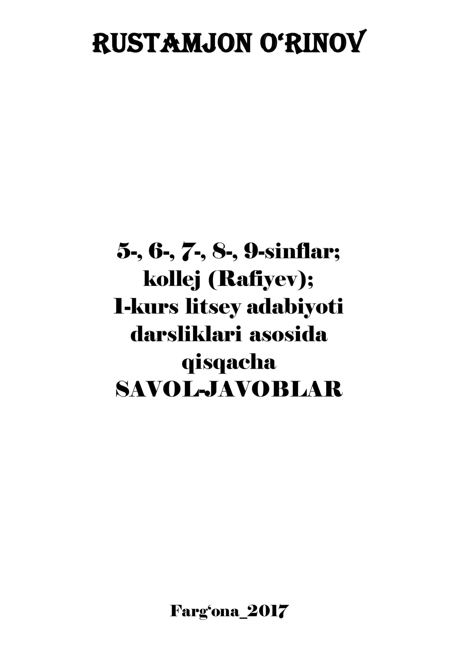 Adabiyot savol-javob 1