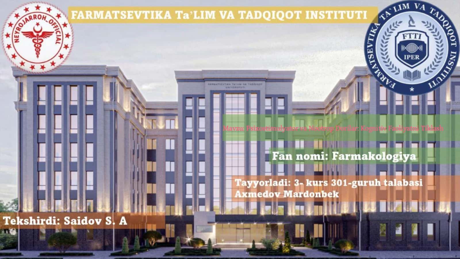 Psixostimulyator va Nootrop Dorilar: Kognitiv Faoliyatni Tiklash 1