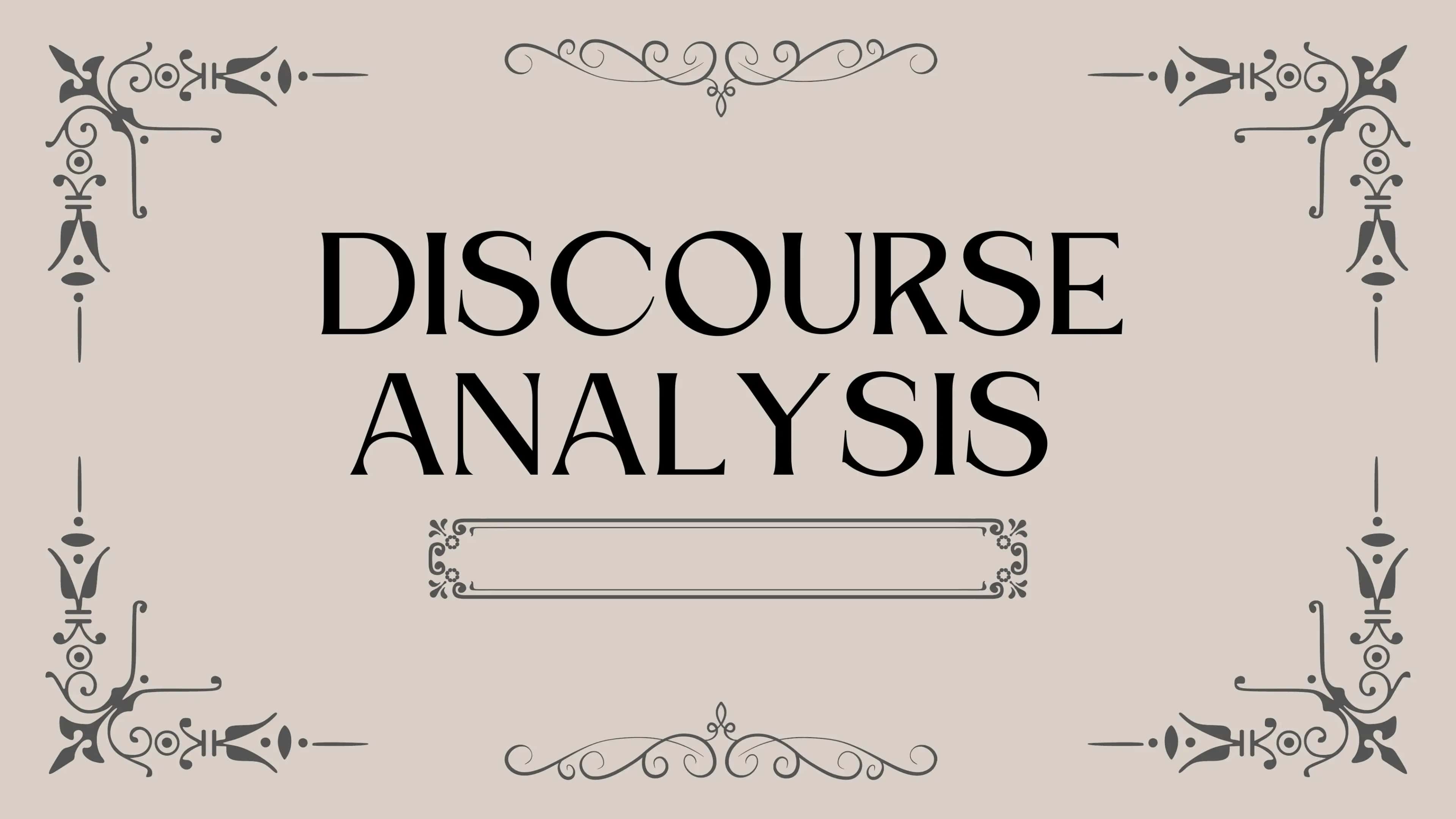 Discourse analysis 1