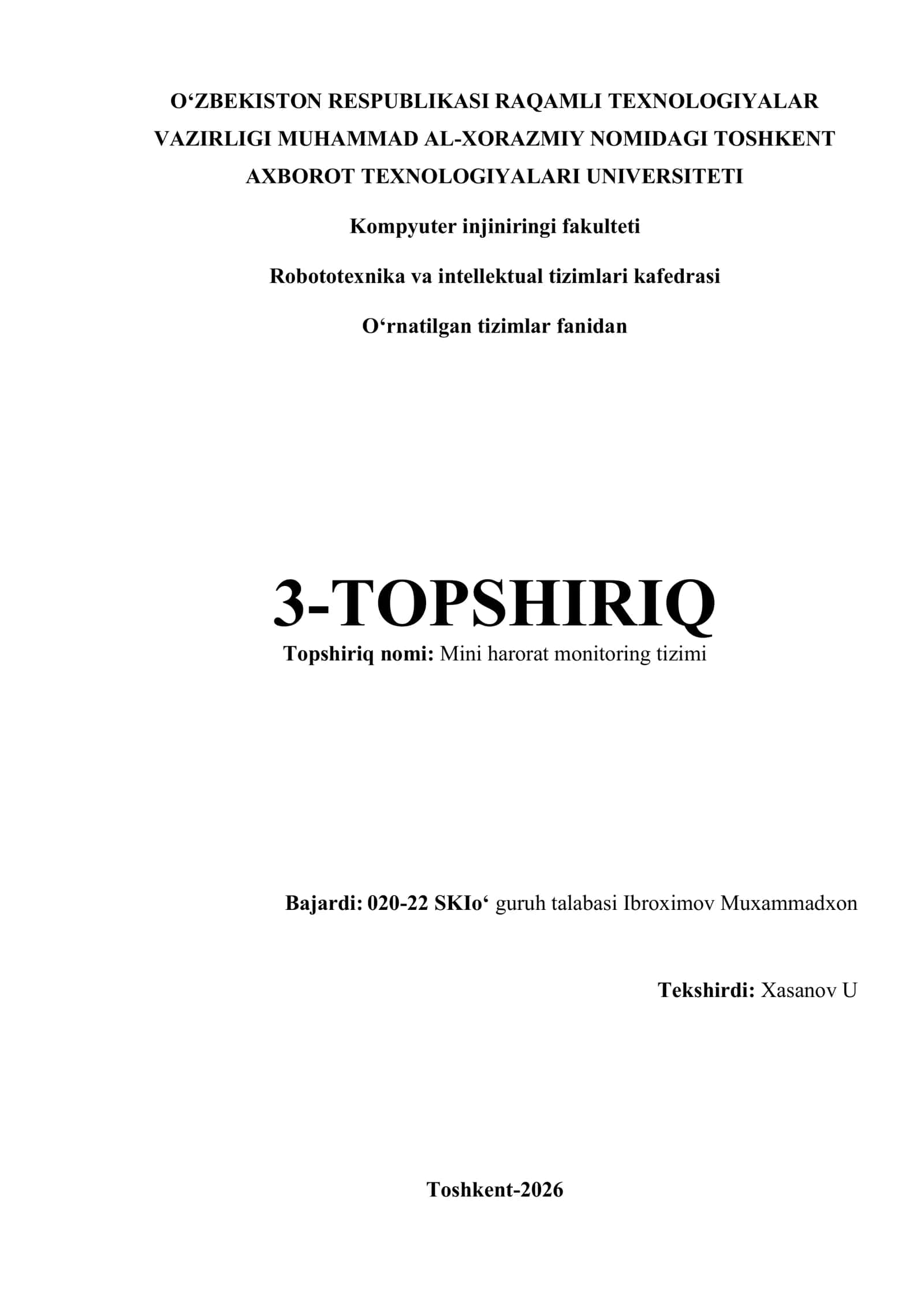 Mini harorat monitoring tizimi 1