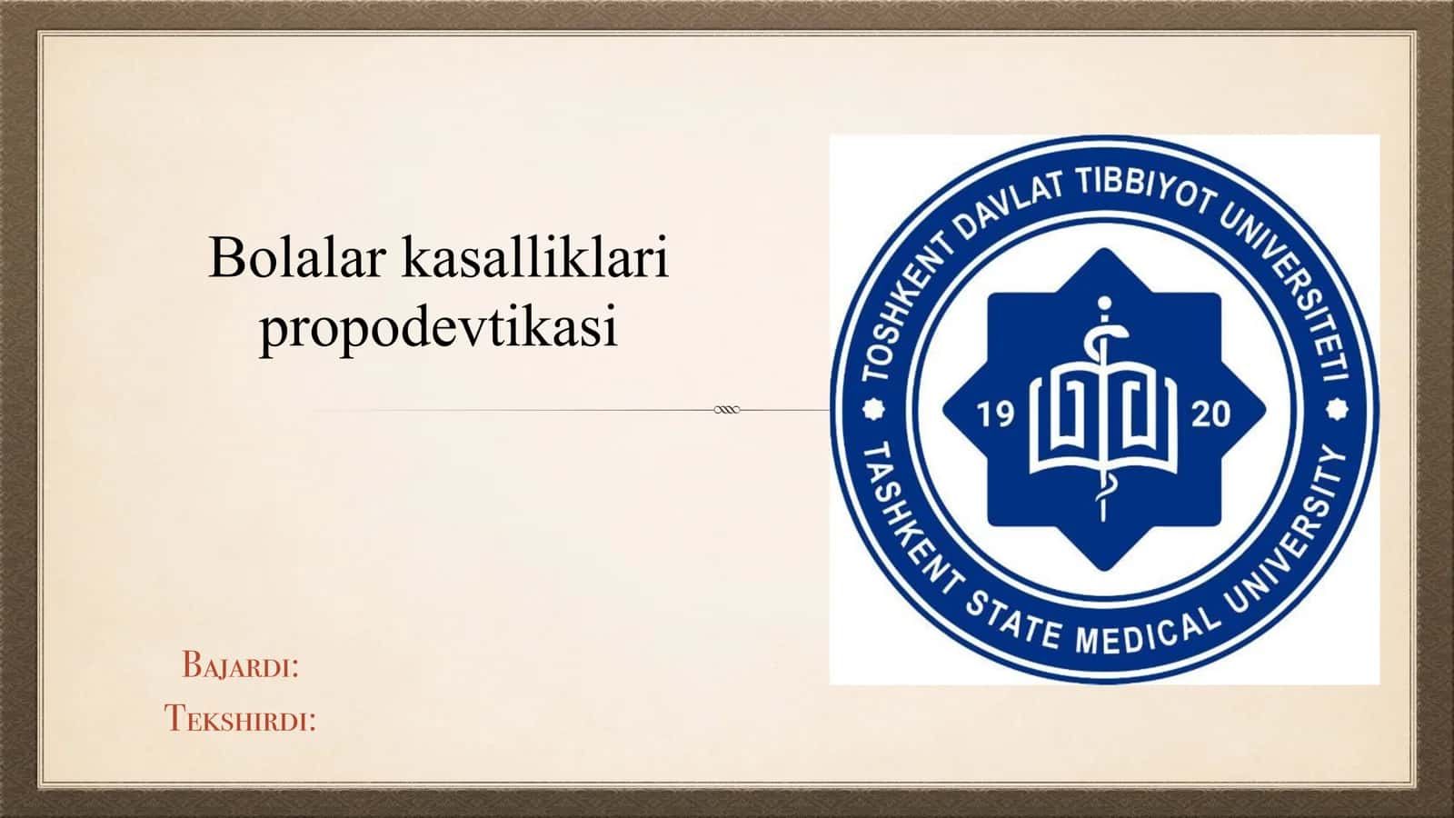 Bolalaik davrlari. 1
