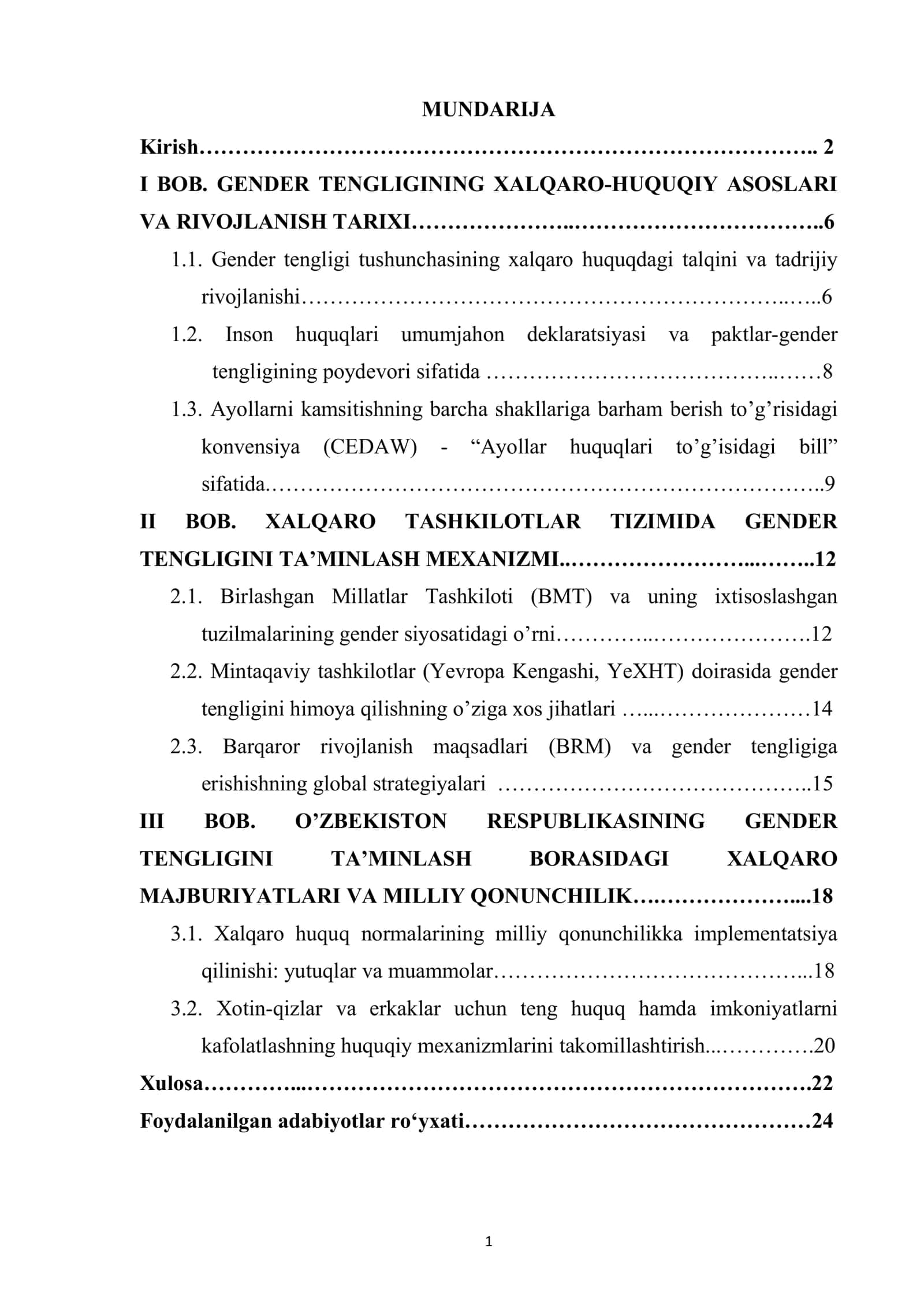 gender tengligining xalqaro-huquqiy asoslarini kompleks tahlil qilish 1