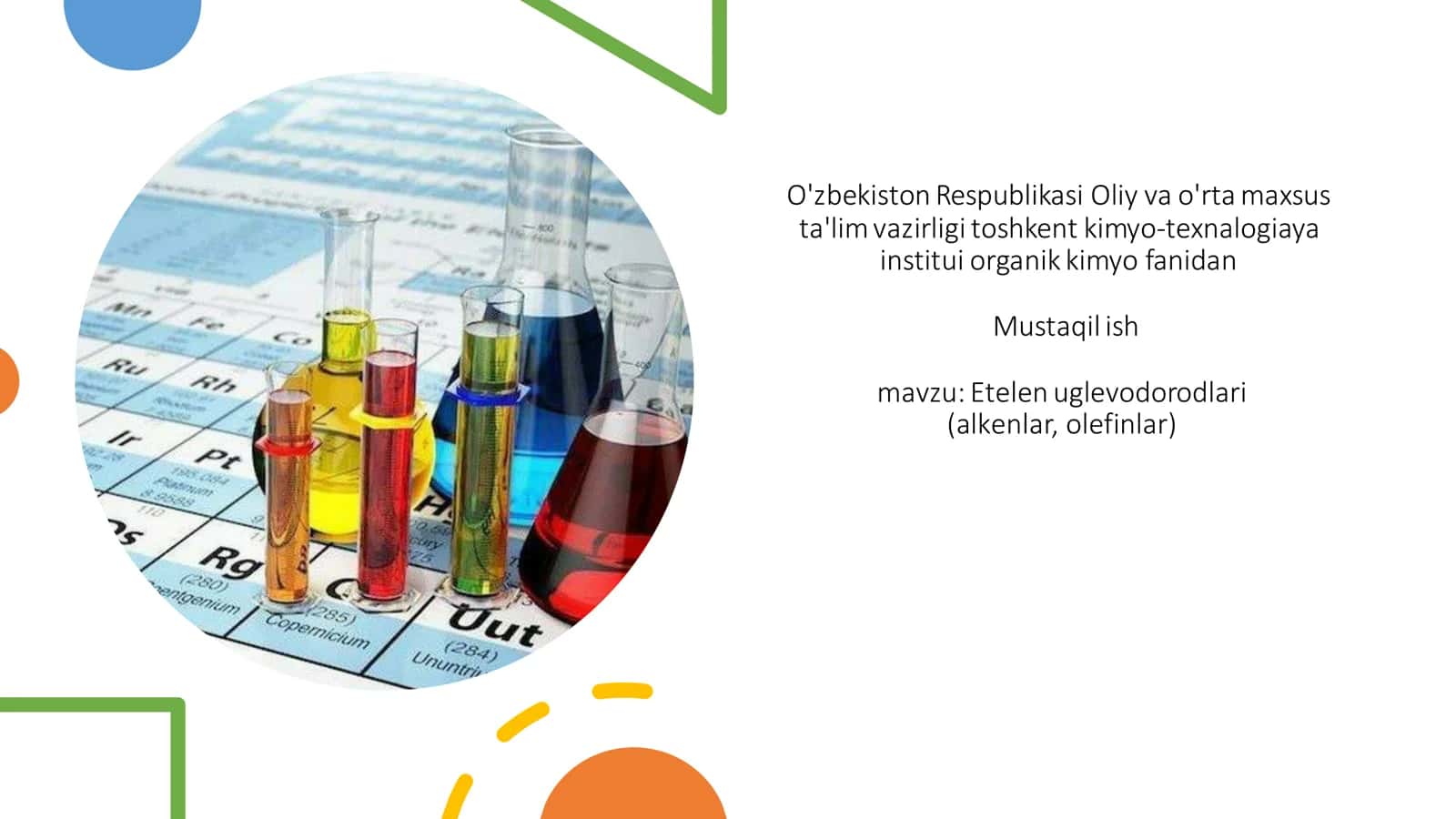 Etelen uglevodorodlari (alkenlar, olefinlar) 1