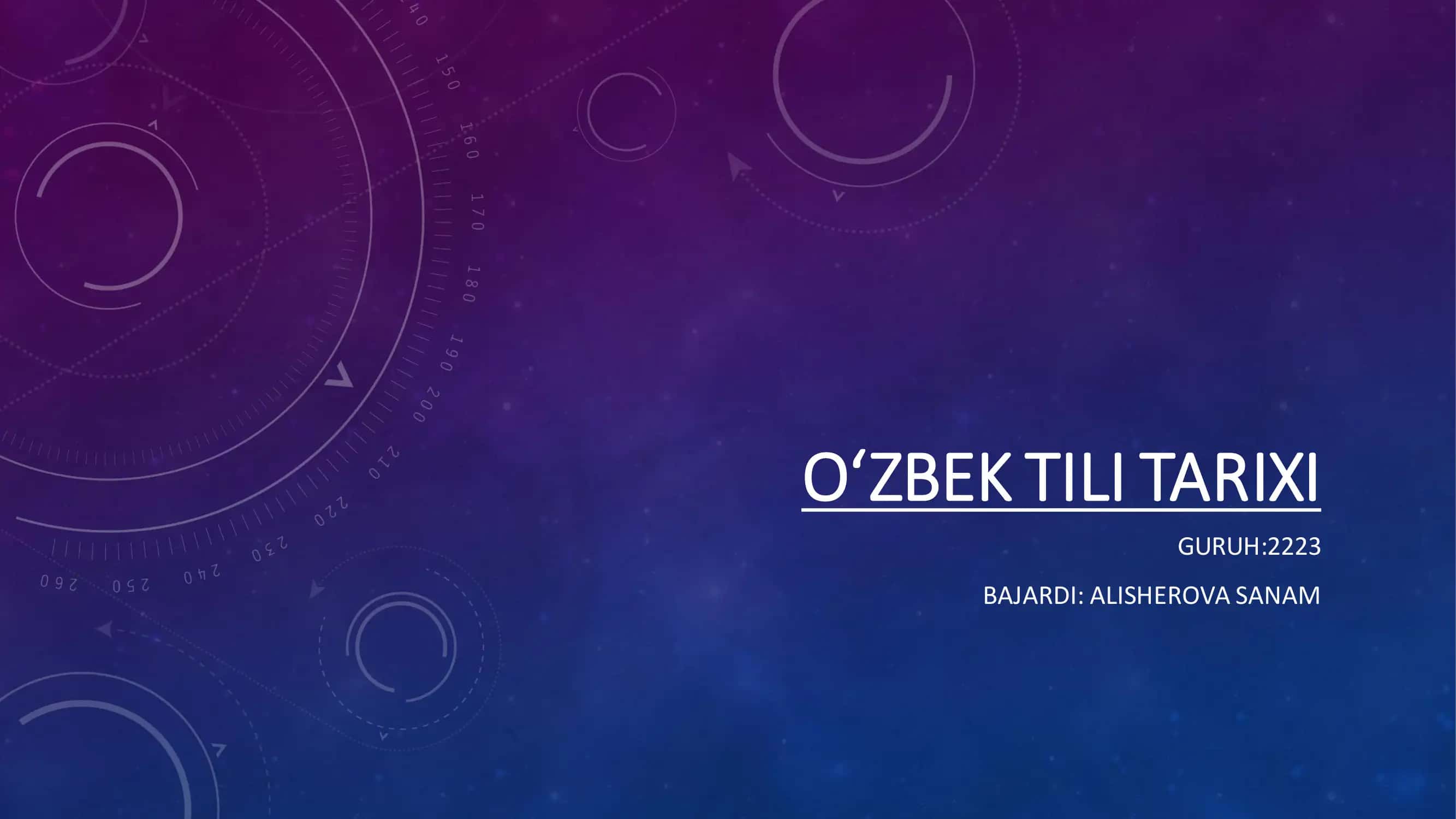 Oʻzbek Tili Tarixi 1
