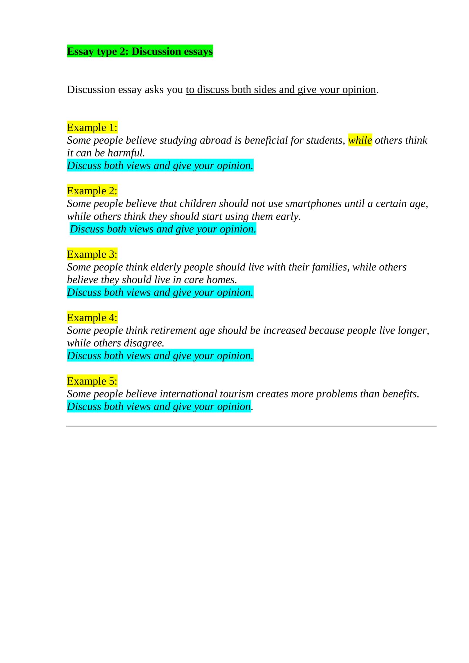 Discussion essays 1