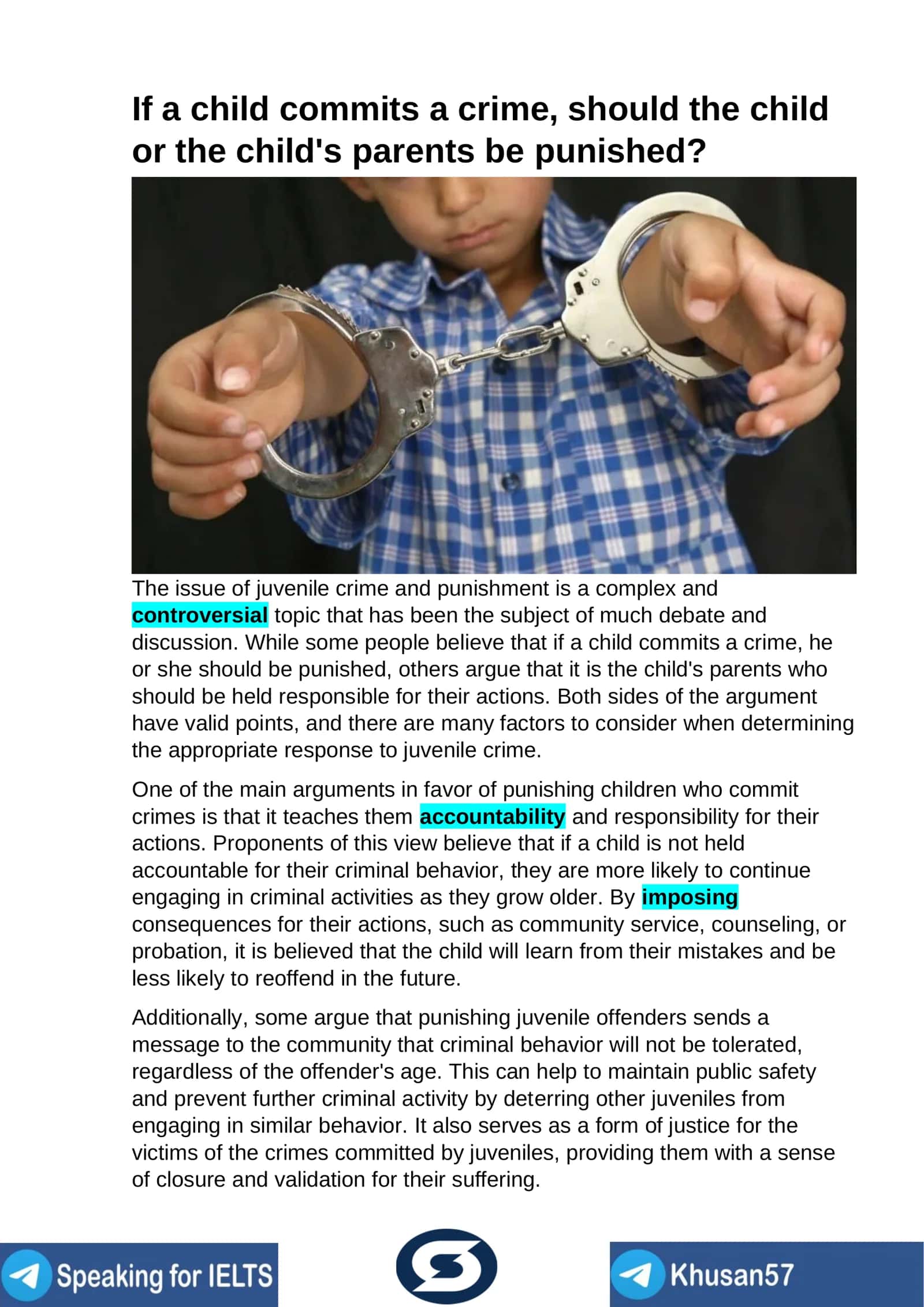 Juvenile Crime and Punishment 1