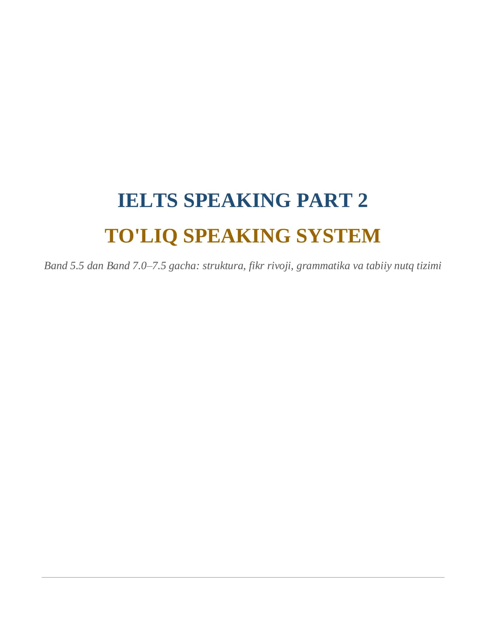 TO'LIQ SPEAKING SYSTEM 1
