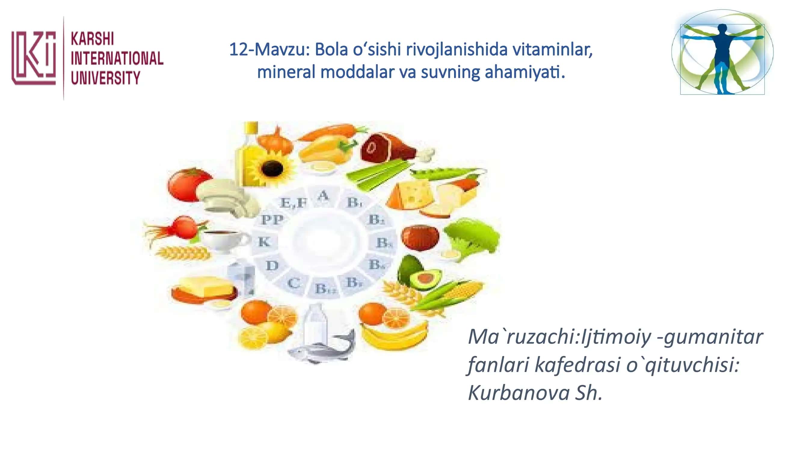 Bola oʻsishi rivojlanishida vitaminlar, mineral moddalar va suvning ahamiyati 1