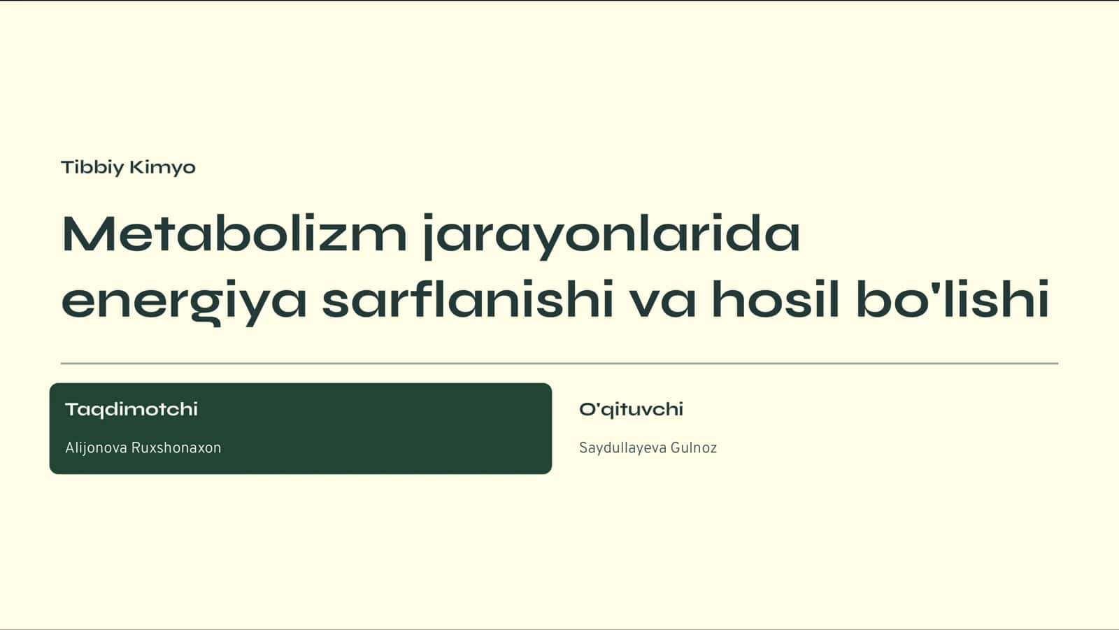 Metabolizm 1