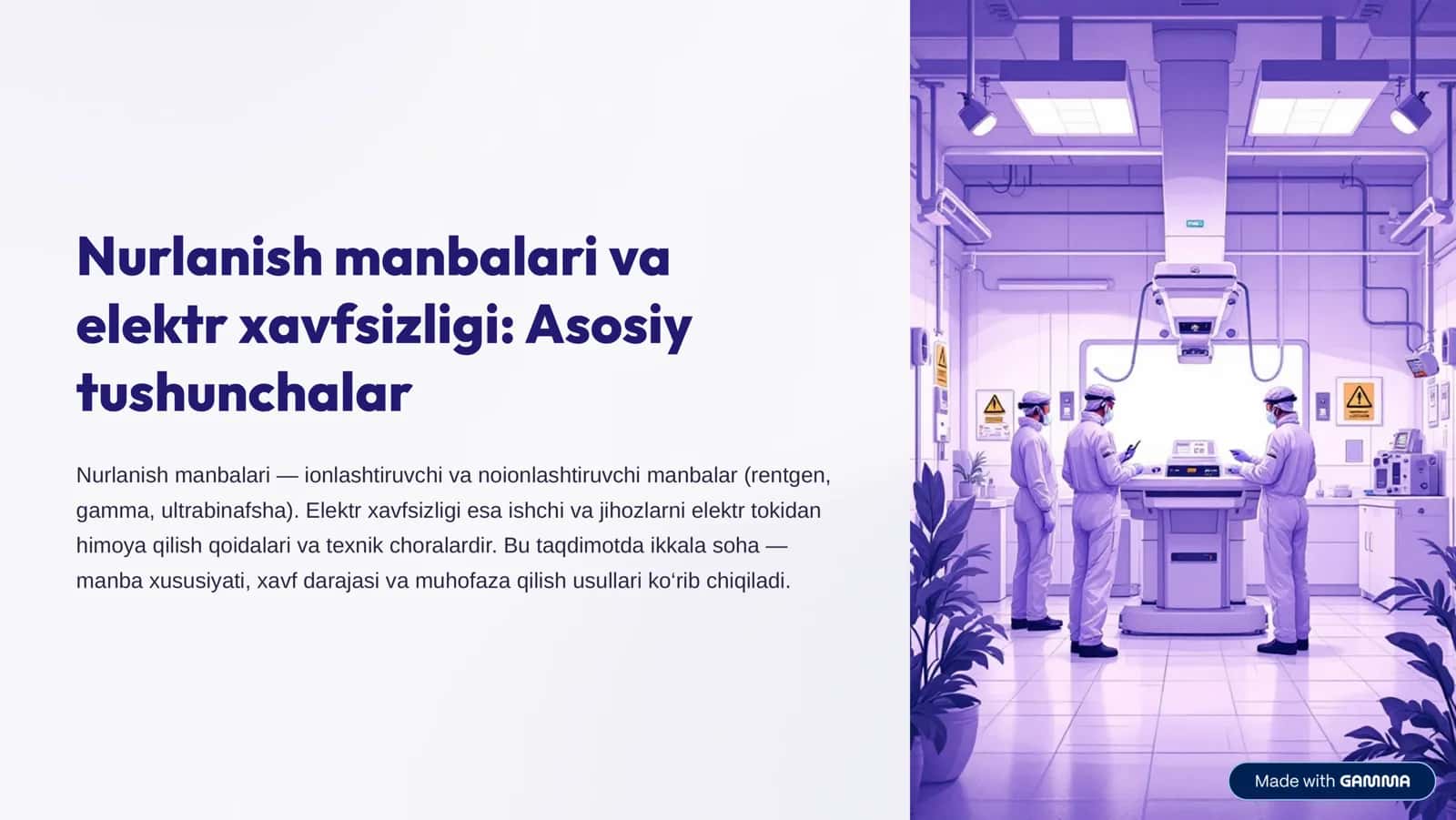 Nurlanish manbalari va elektr xavfsizligi: Asosiy tushunchalar 1