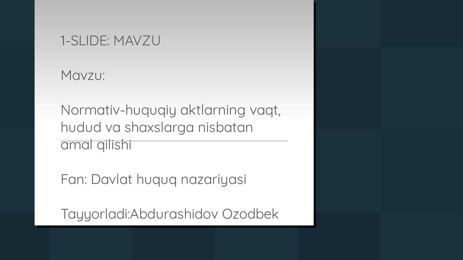 davlat huquq nazariyasi 1