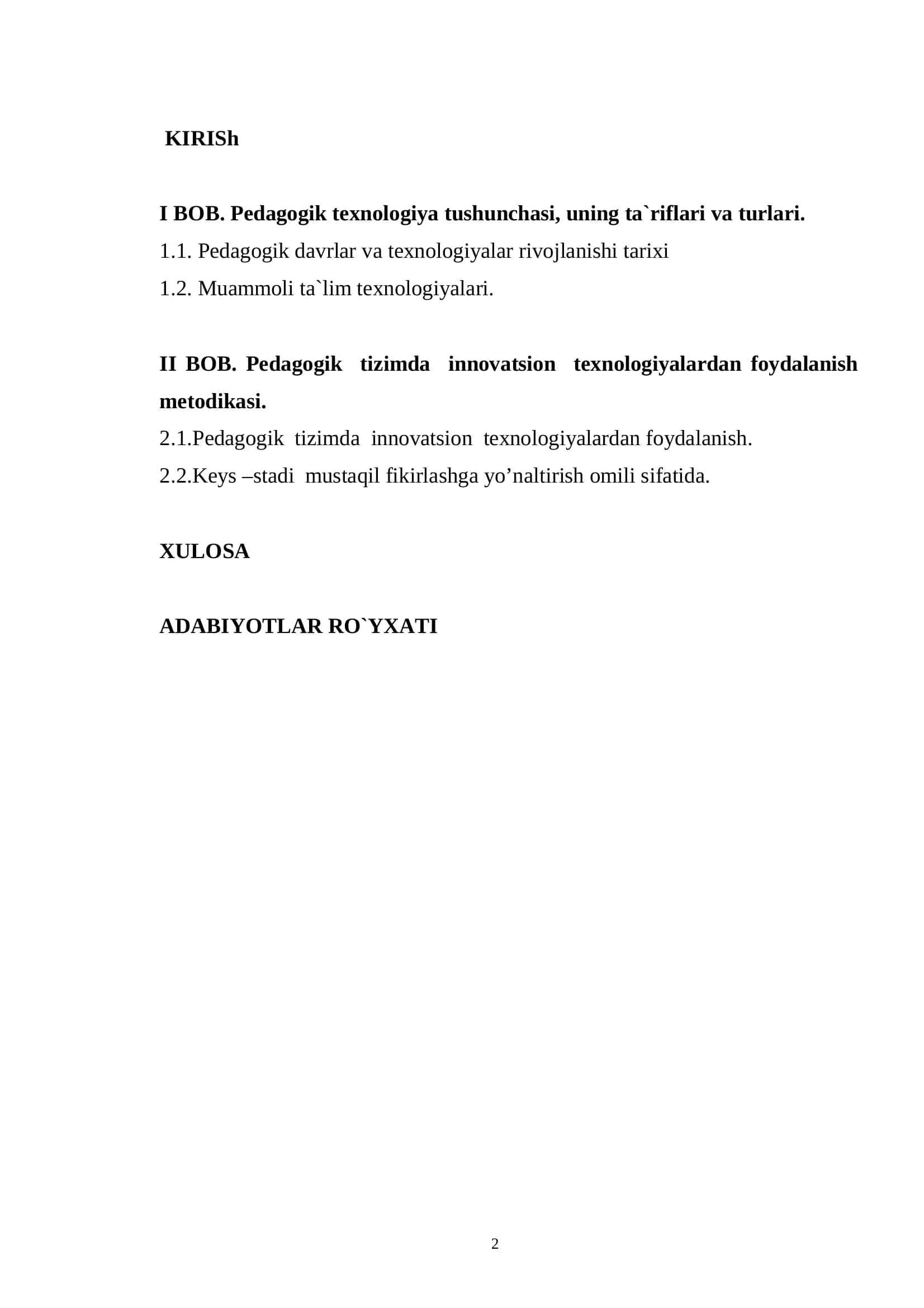 Pedagogik tizimda innovatsion texnologiyalardan foydalanish 2