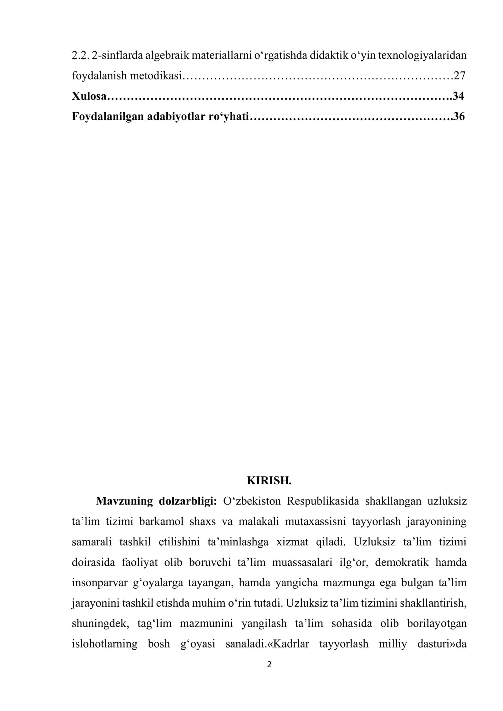 Mavzu: 2-sinf o‘quvchilariga algebraik mazmundagi masalalarni 2