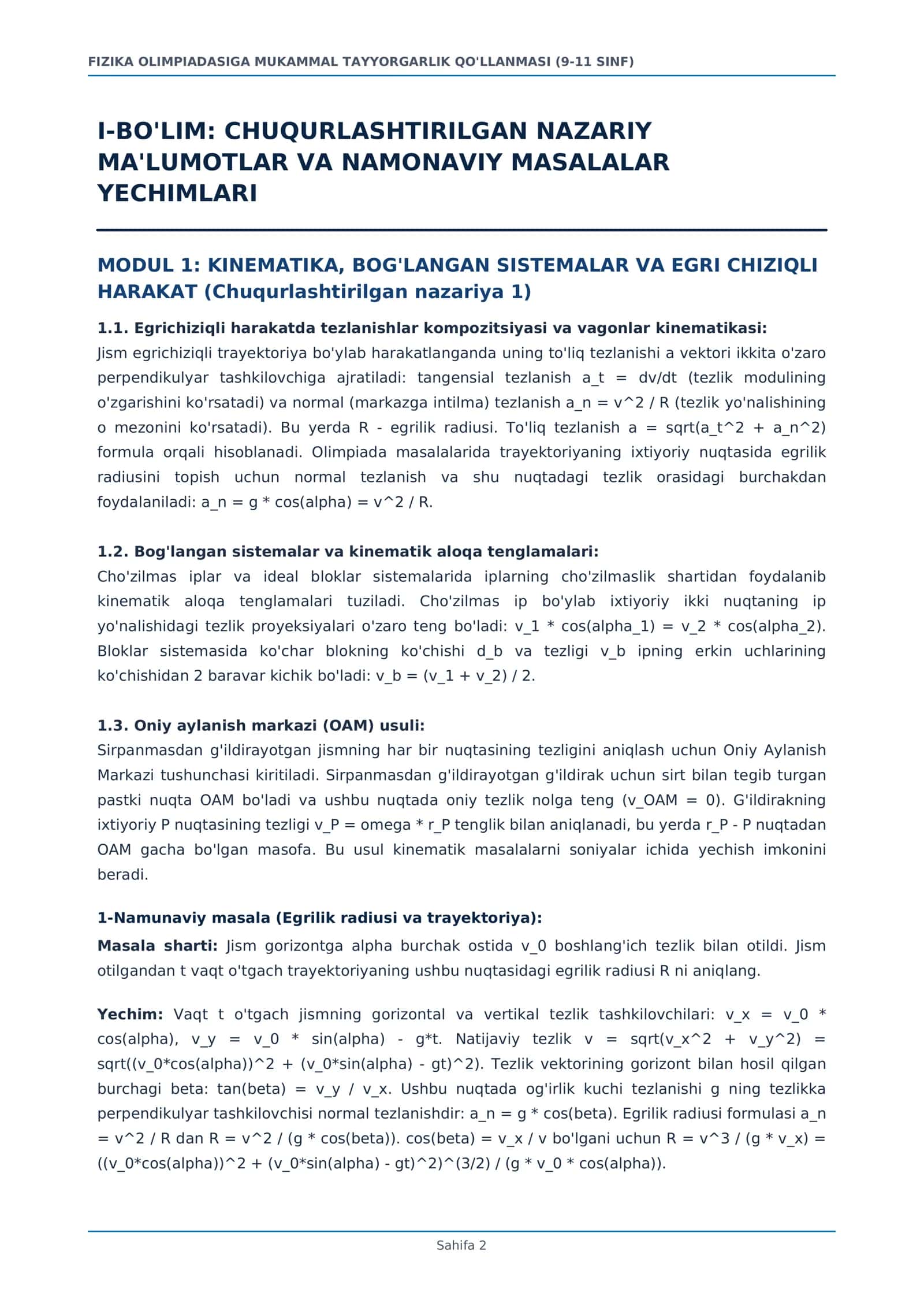 FIZIKA OLIMPIADASIGA MUKAMMAL TAYYORGARLIK QO'LLANMASI (9-11 SINF) 2