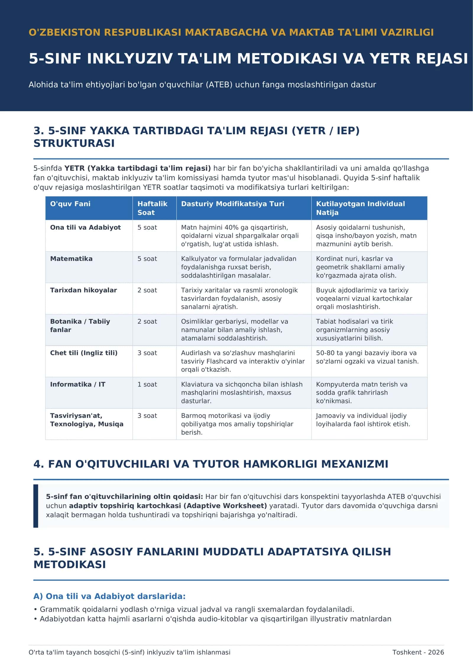 5-SINF INKLYUZIV TA'LIM METODIKASI VA YETR REJASI 2
