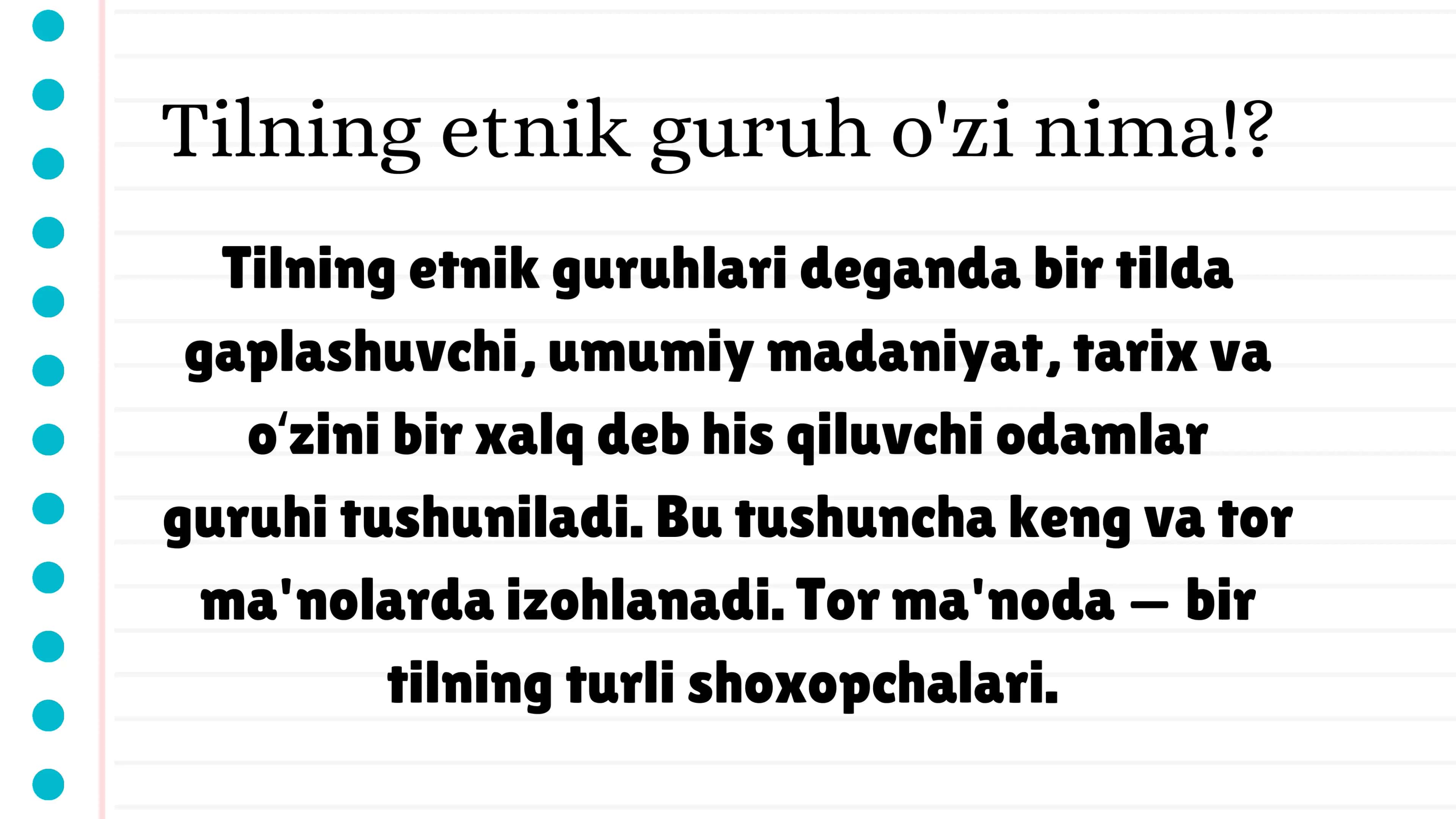 Tilning etnik guruhlari 2