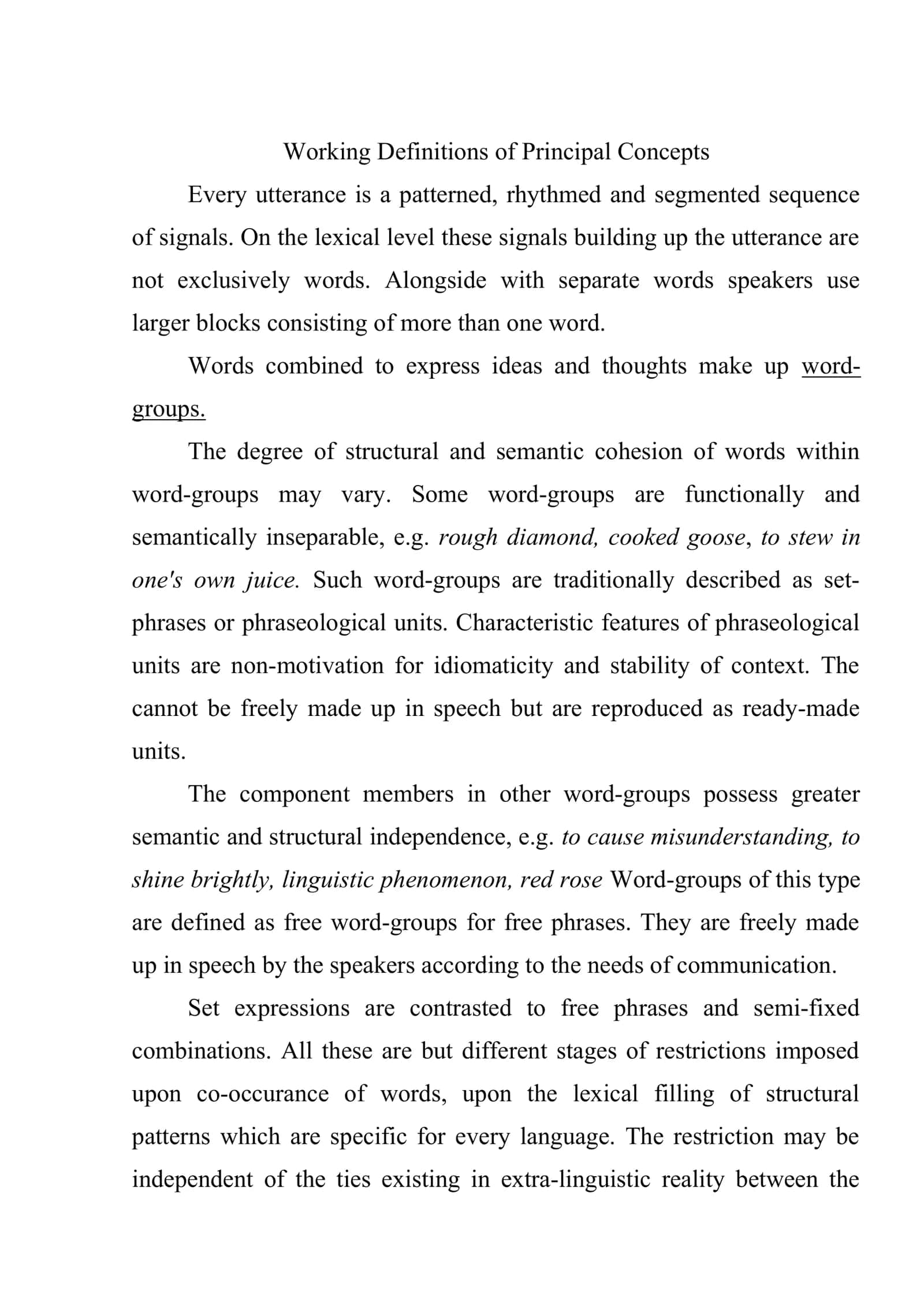 Free word-groups 2