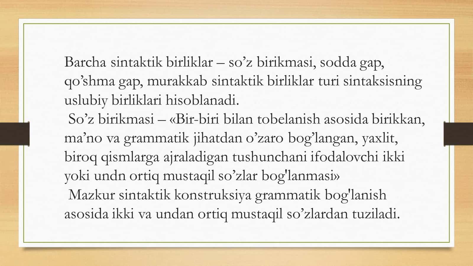 Moslashuv bog’lanishli birikma 2