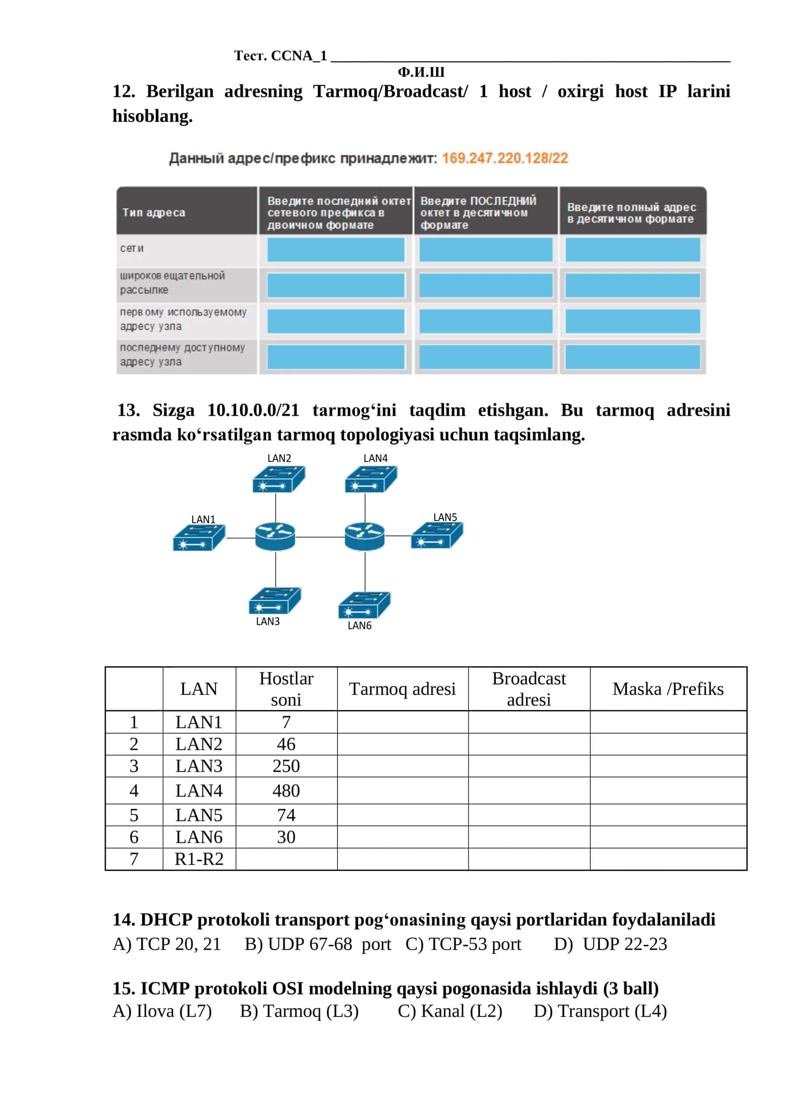 Тест. CCNA_1 2