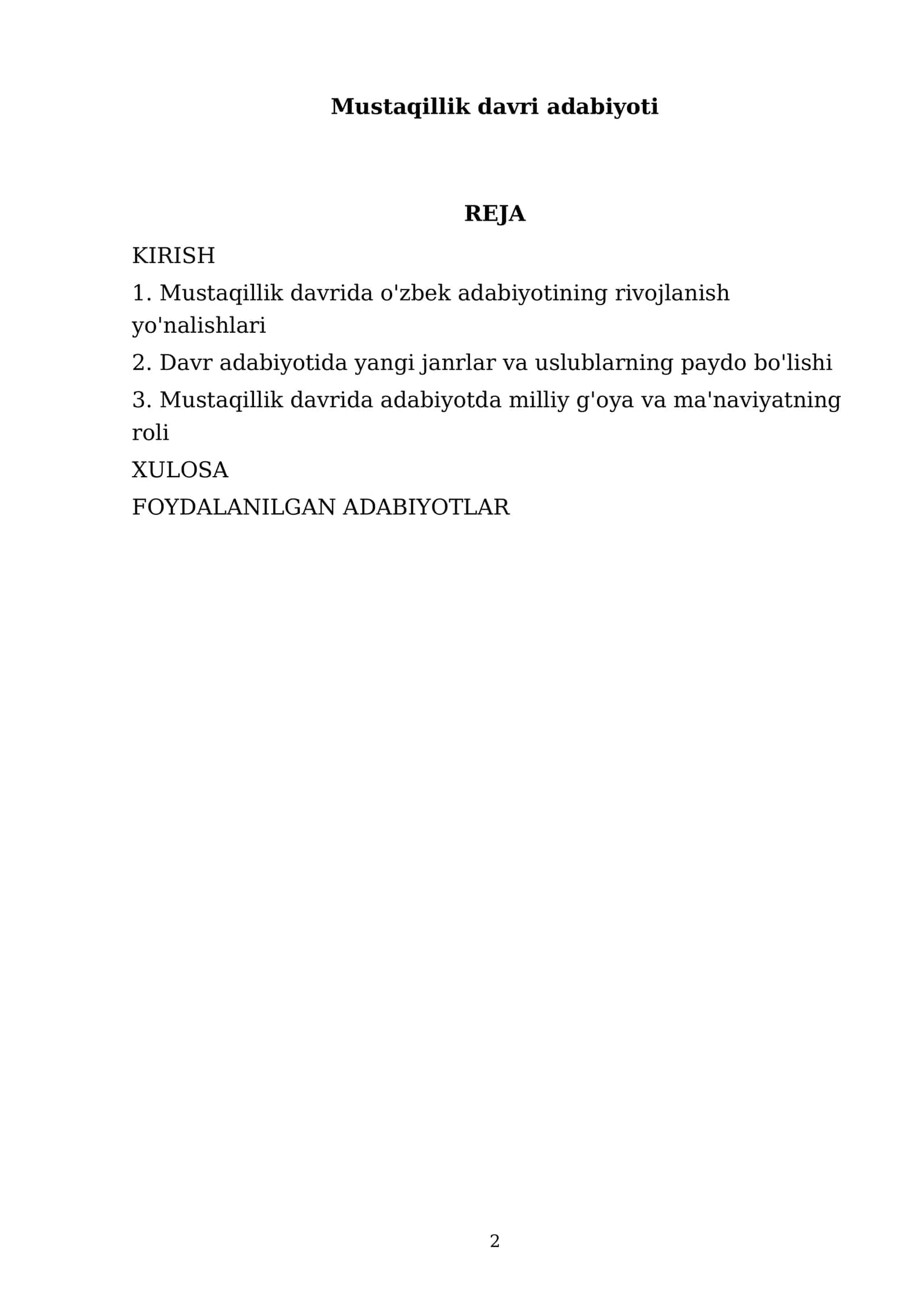 Mustaqillik davri adabiyoti 2